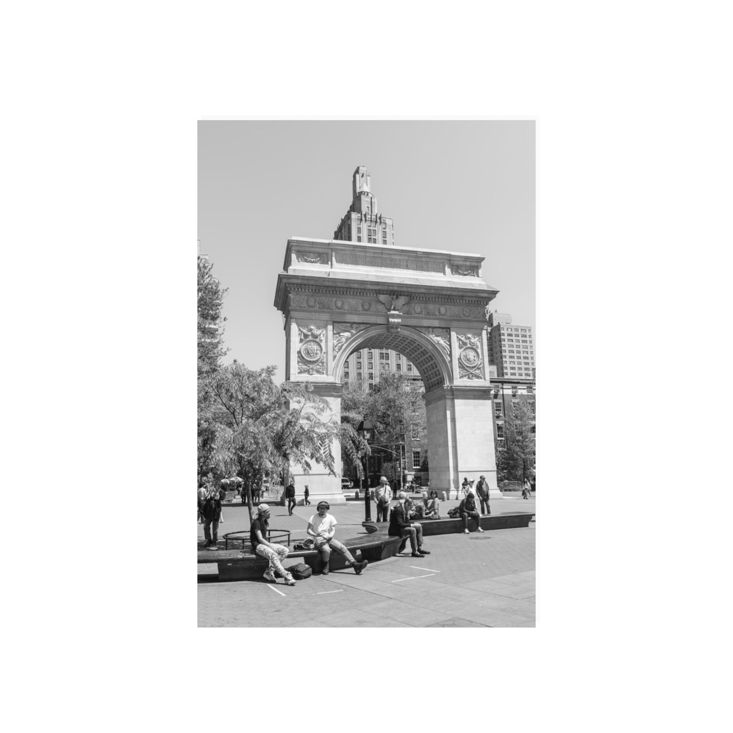 City Picnic New York NYC Black & White wall art 20 x 30 in unframed fine art print