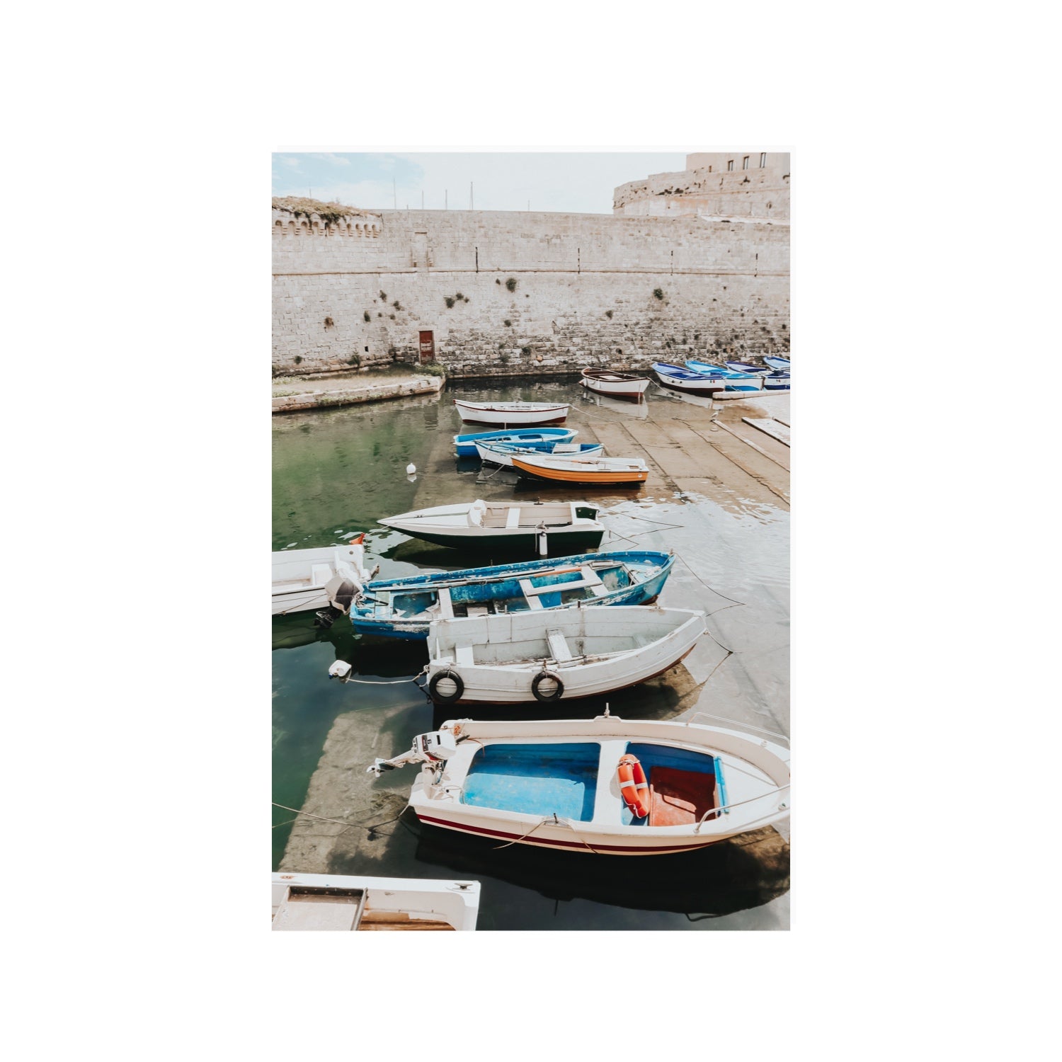 Harbour Palette Puglia coastal photography wall art 24 x 36 in unframed fine art print