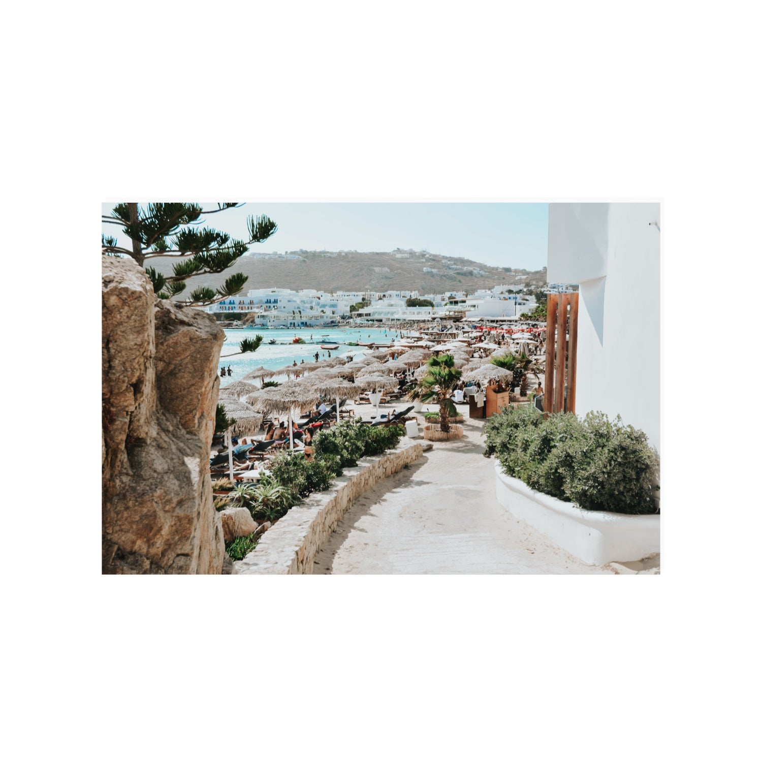 Kalimera Mykonos Greek island wall art 24 x 36 in unframed fine art print