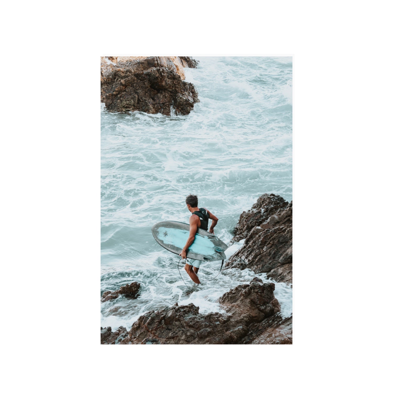 Into The Soup Byron Bay Surf coastal wall art 24 x 36 in unframed fine art print