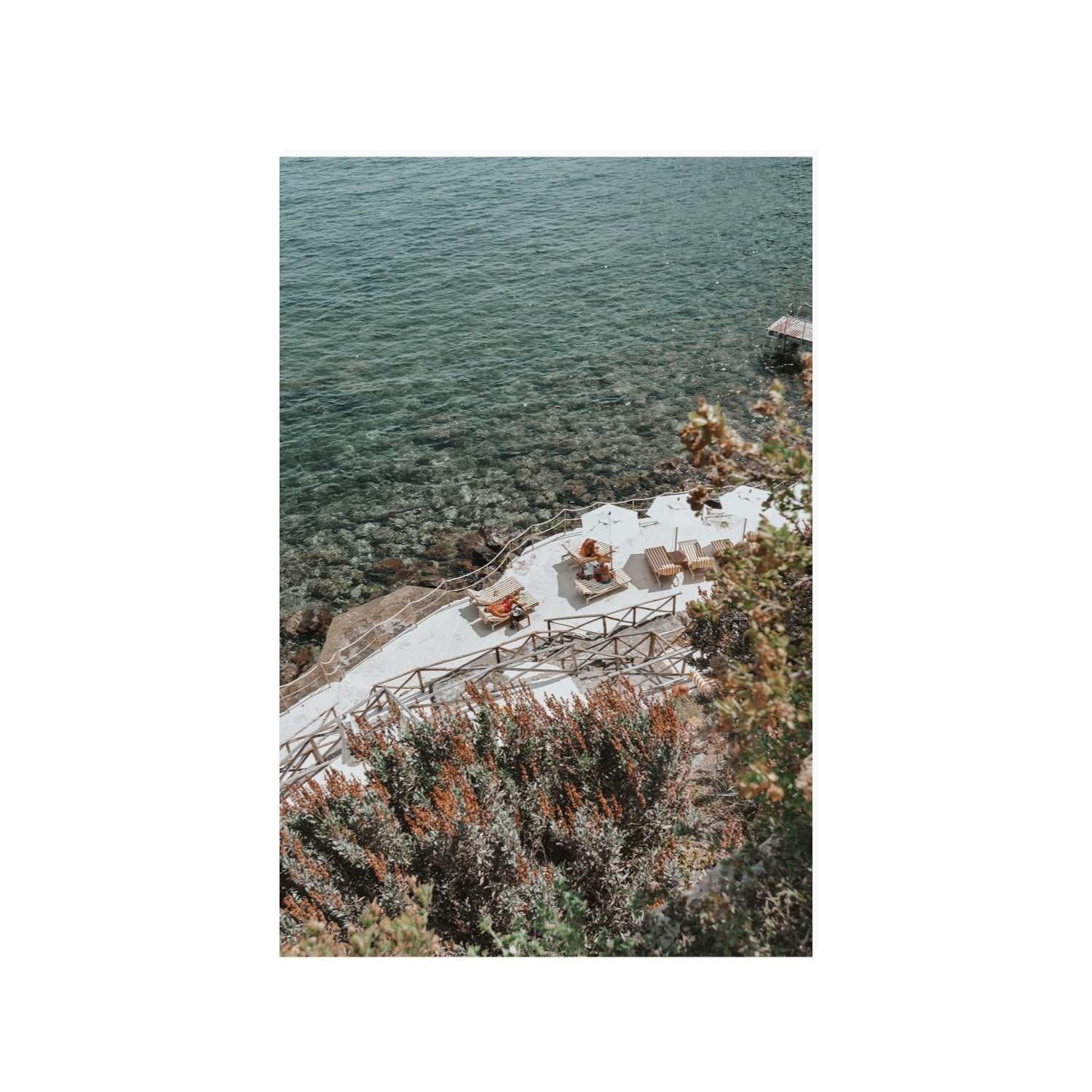 Hidden Gem Tuscany coastal wall art 24 x 36 in unframed fine art print