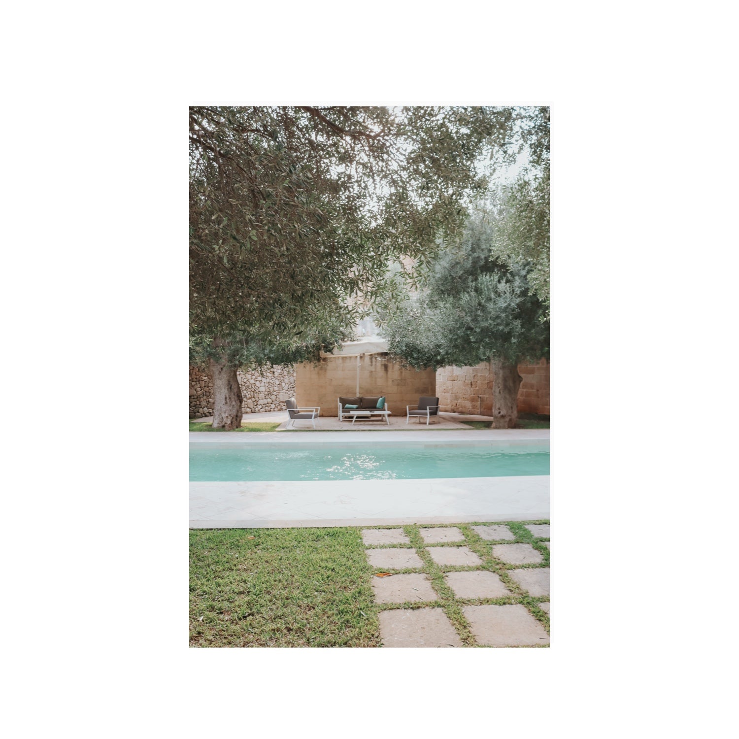 Idyllic Escape Puglia Mediterranean wall art 24 x 36 in unframed fine art print
