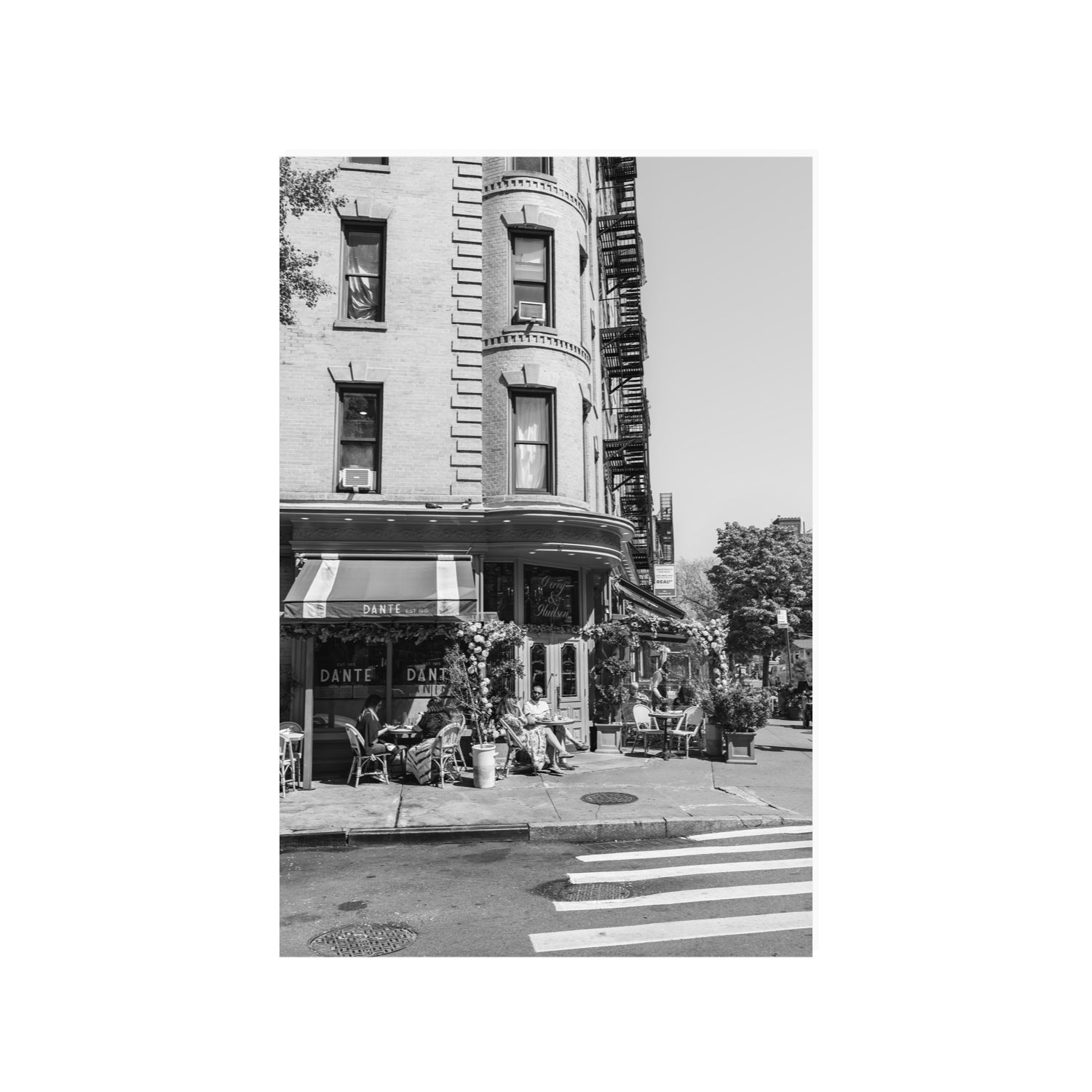 Sunny Soiree New York NYC Black & White wall art 24 x 36 in unframed fine art print