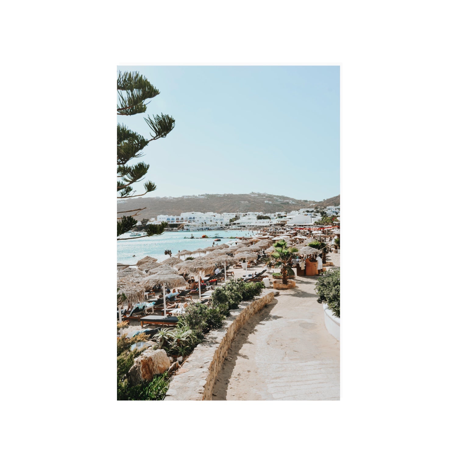 All Roads Lead To The Beach Mykonos Greek island wall art 24 x 36 in unframed fine art print