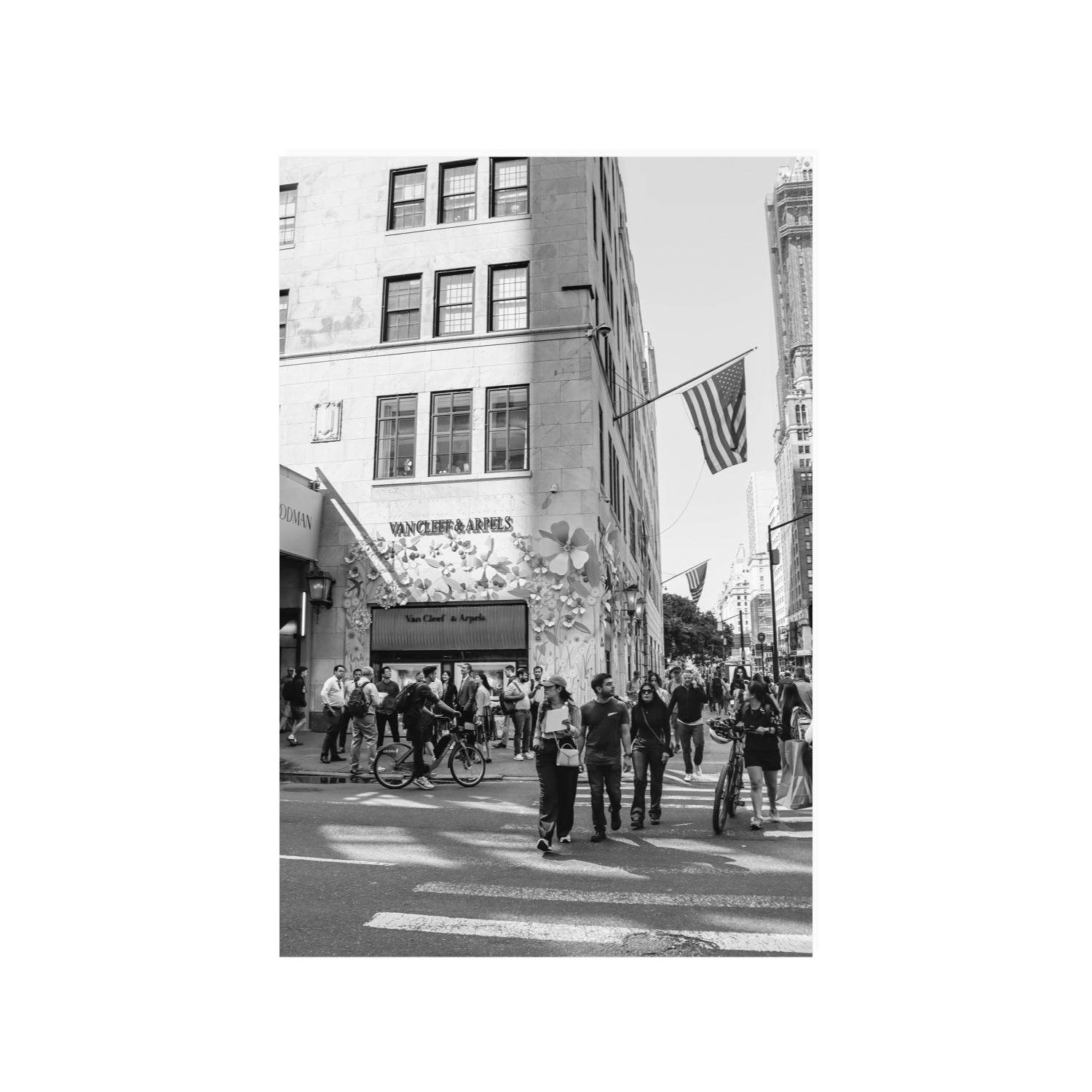 Sidewalk Shuffle New York NYC Black & White wall art 24 x 36 in unframed fine art print