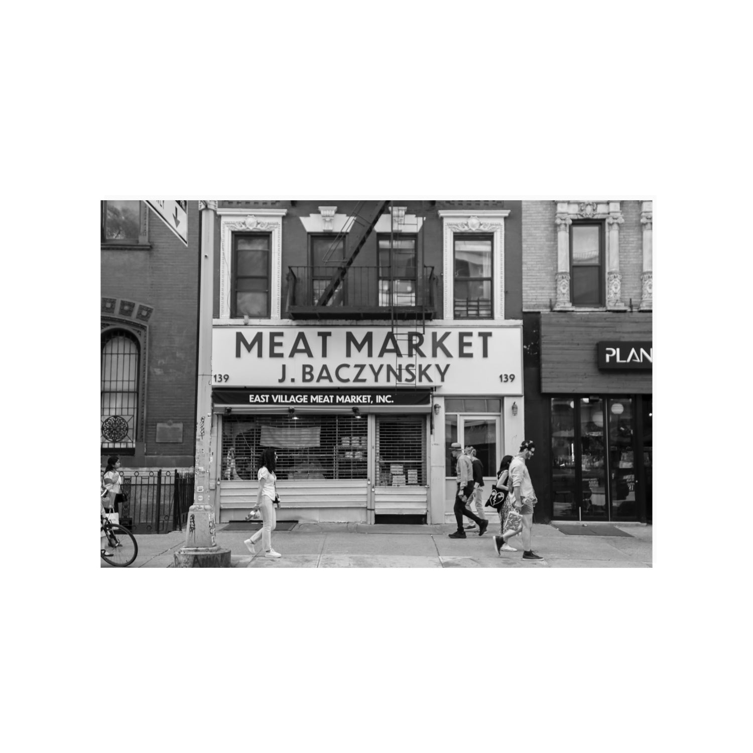 Meat District New York NYC Black & White wall art 24 x 36 in unframed fine art print