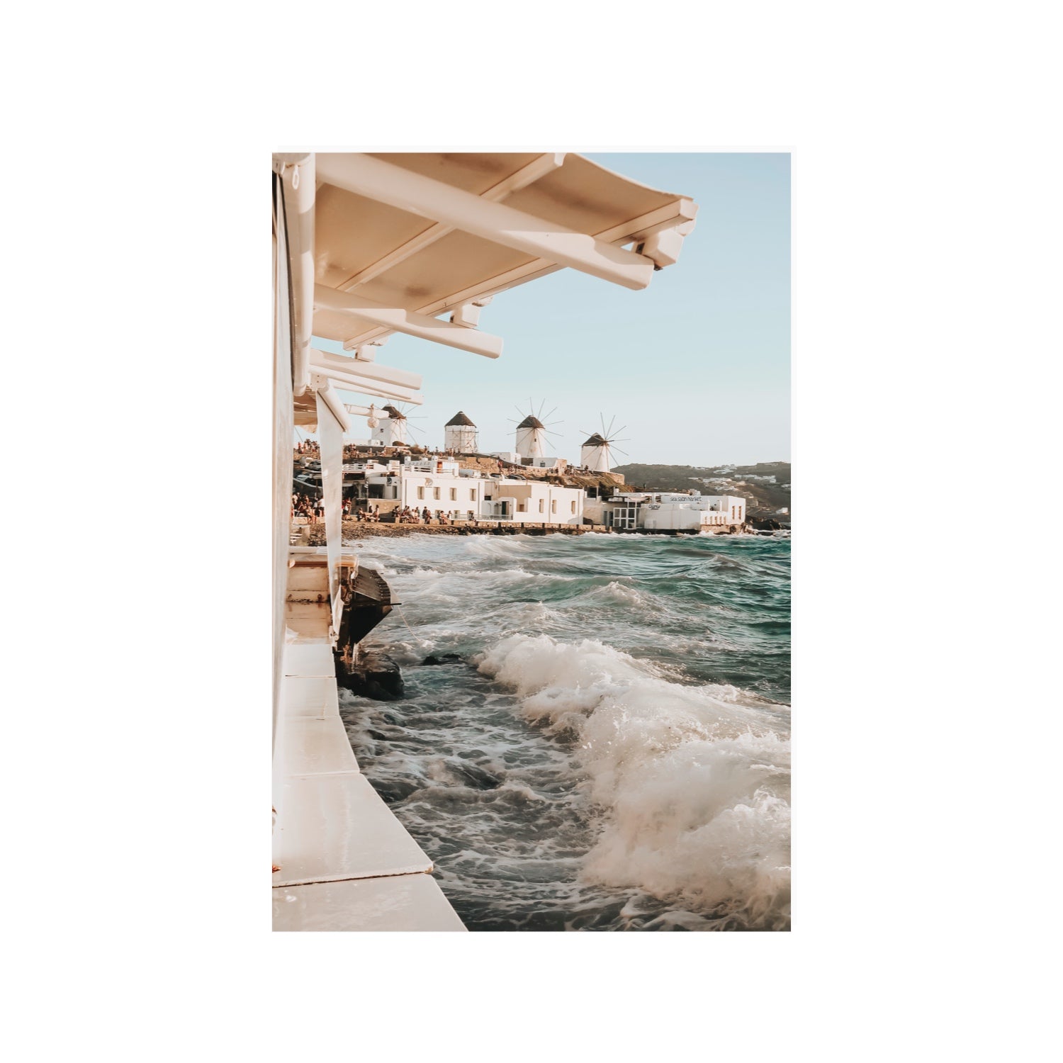 Windmills Mykonos Greek island wall art 24 x 36 in unframed fine art print