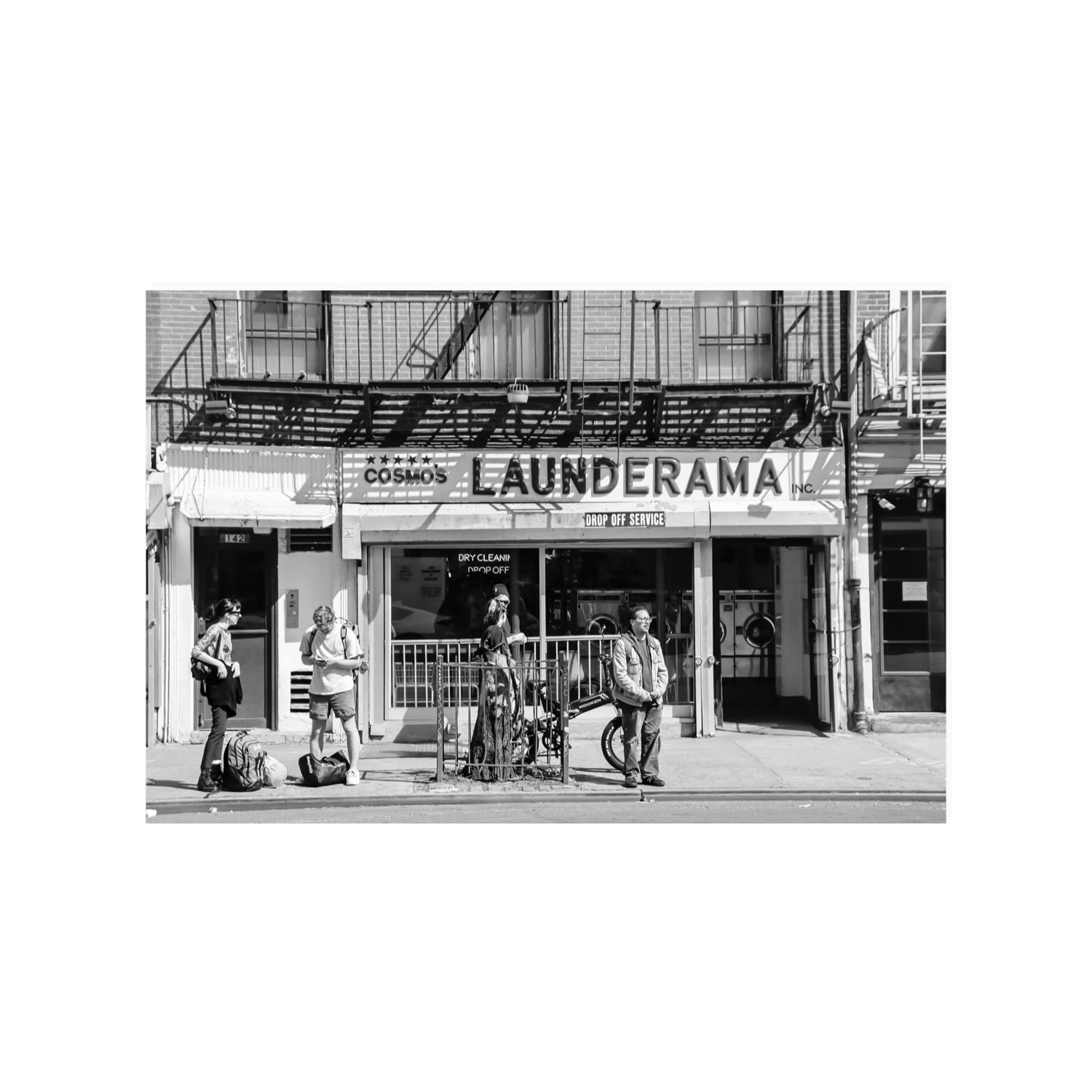 Launderama New York NYC Black & White wall art 24 x 36 in unframed fine art print