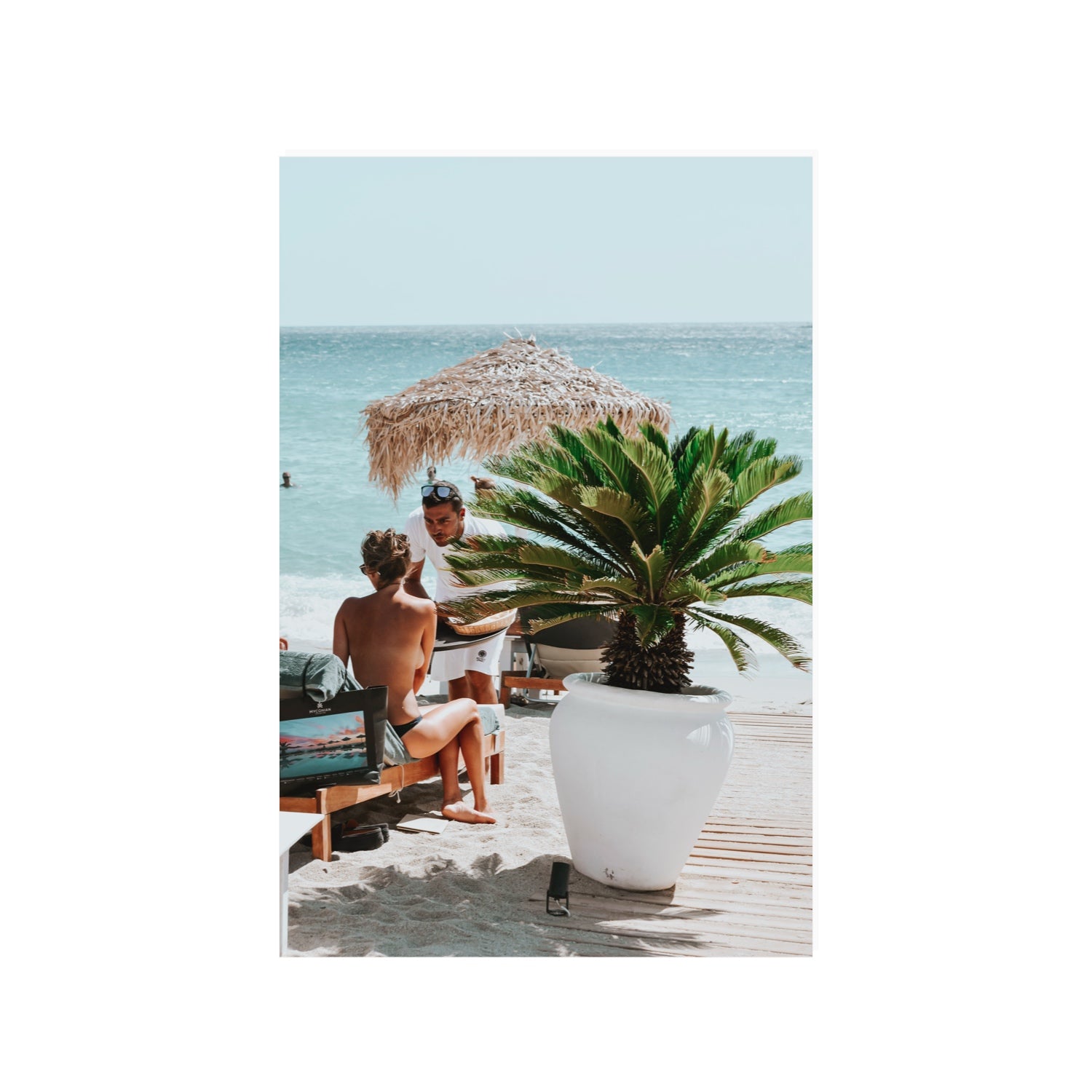At Your Service Mykonos Greek island wall art 24 x 36 in unframed fine art print