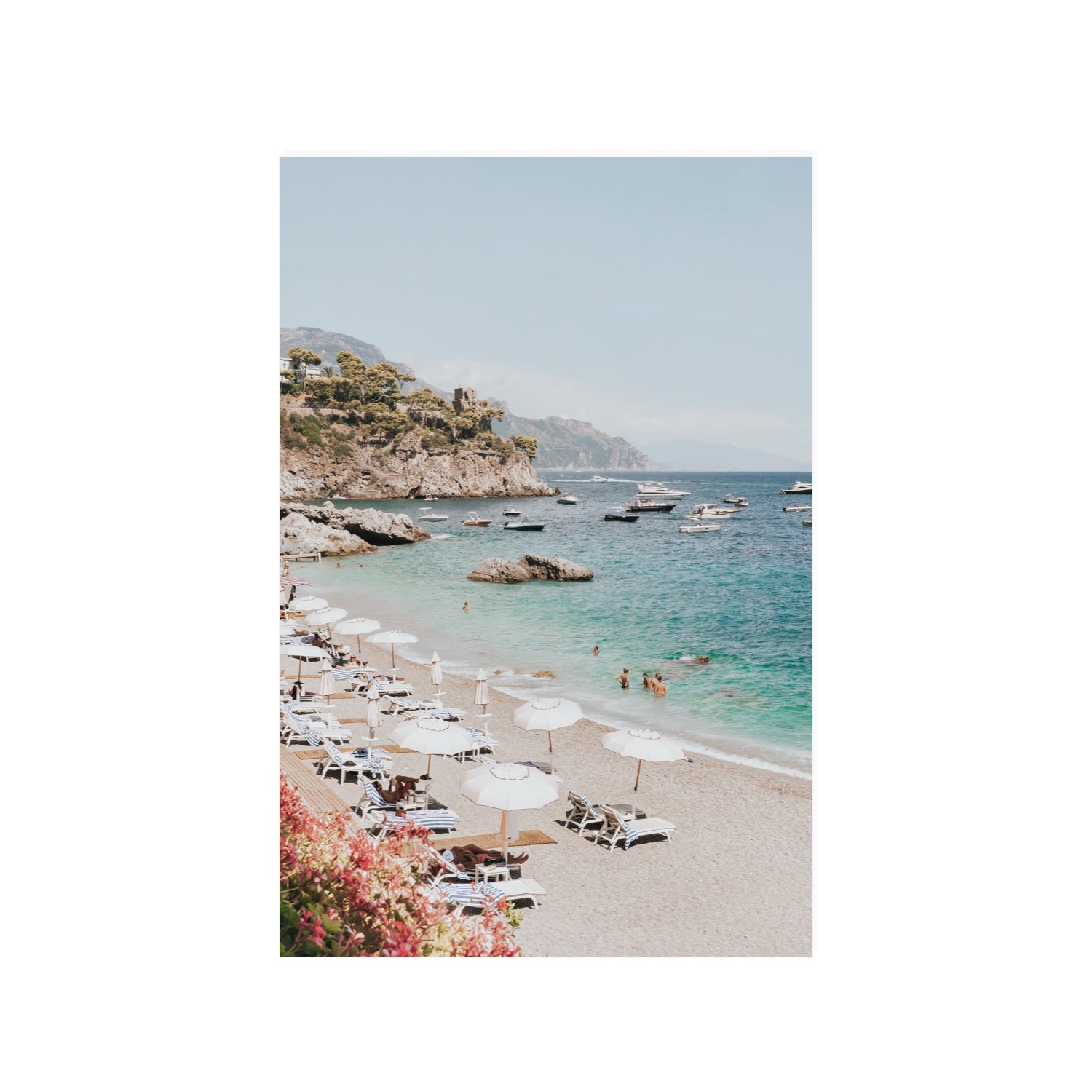 Seaview Refuge Amalfi coastal wall art 24 x 36 in unframed fine art print