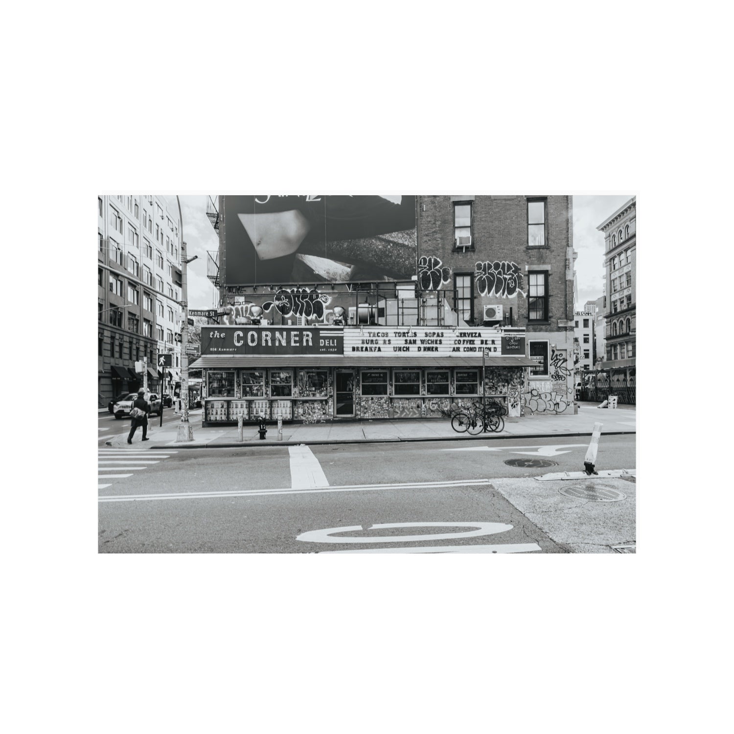 Kenmare Street New York NYC Black & White wall art 24 x 36 in unframed fine art print