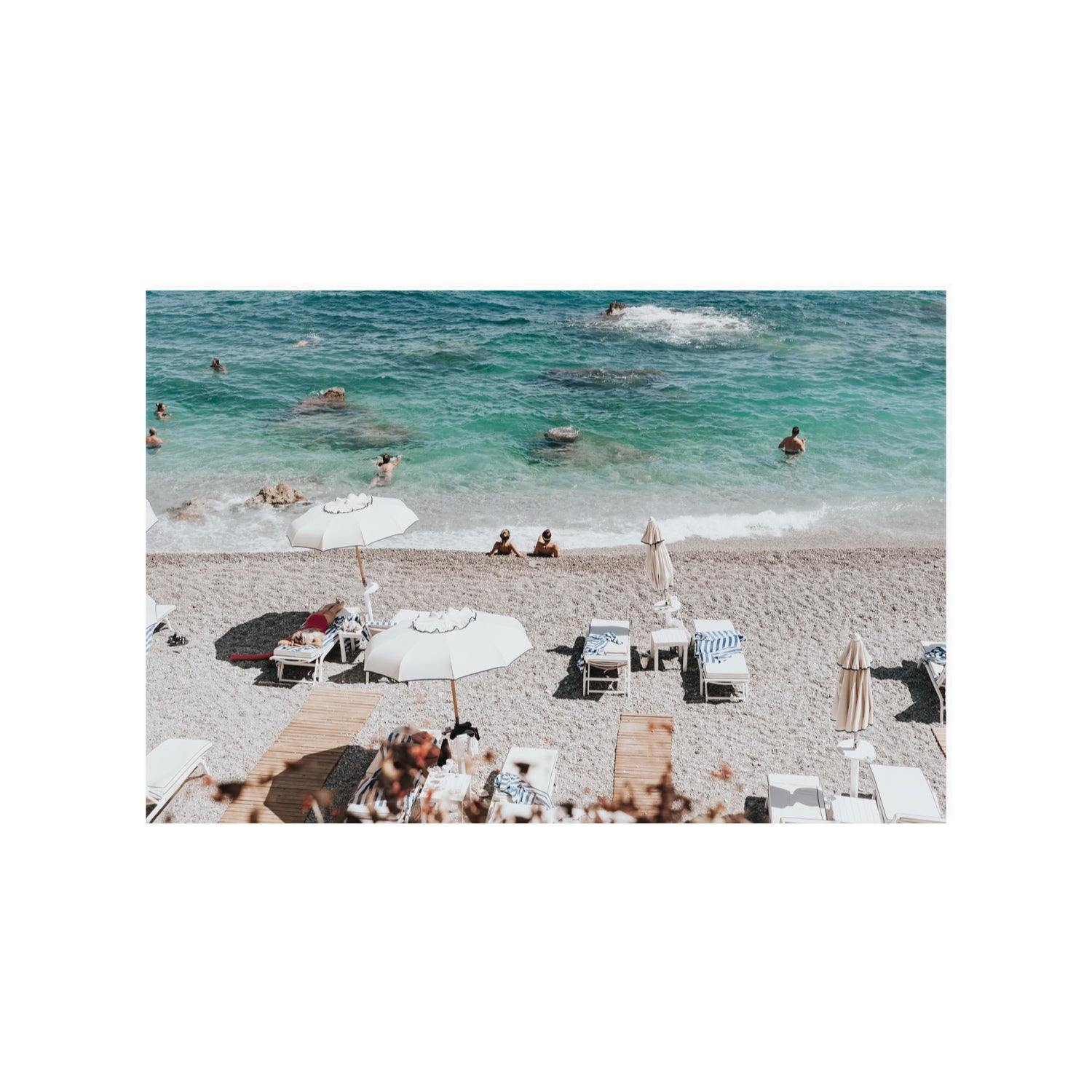 Amicizia Amalfi Italian beach wall art 24 x 36 in unframed fine art print