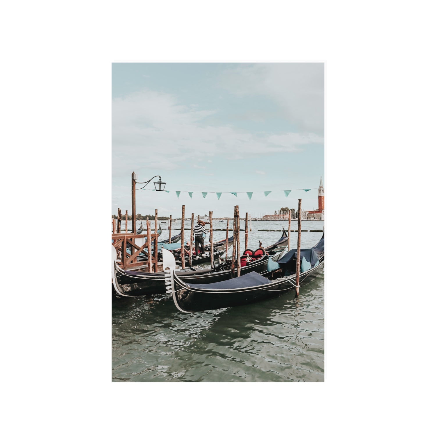 The Gondolier Venice Gondola Italian wall art 24 x 36 in unframed fine art print