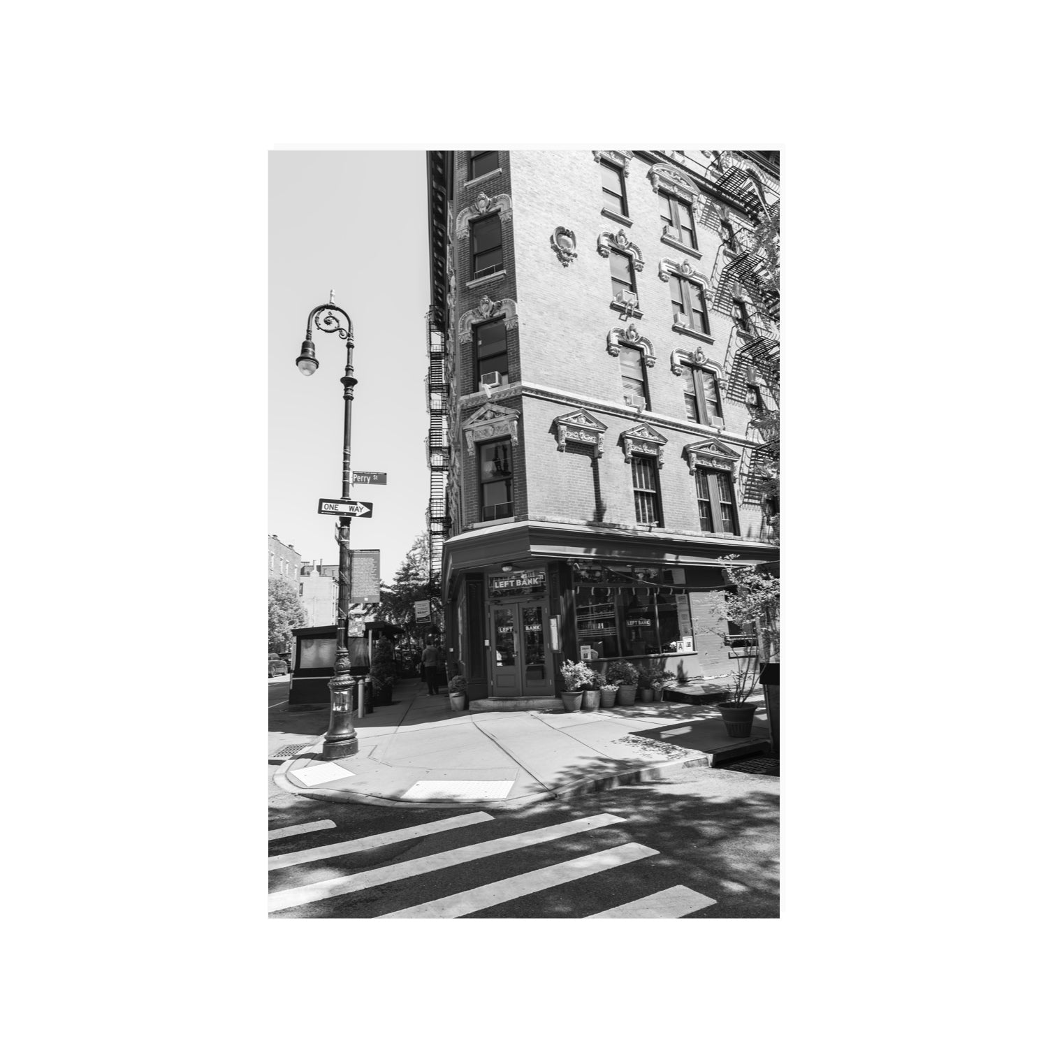 Parisian On Perry New York NYC Black & White wall art 24 x 36 in unframed fine art print