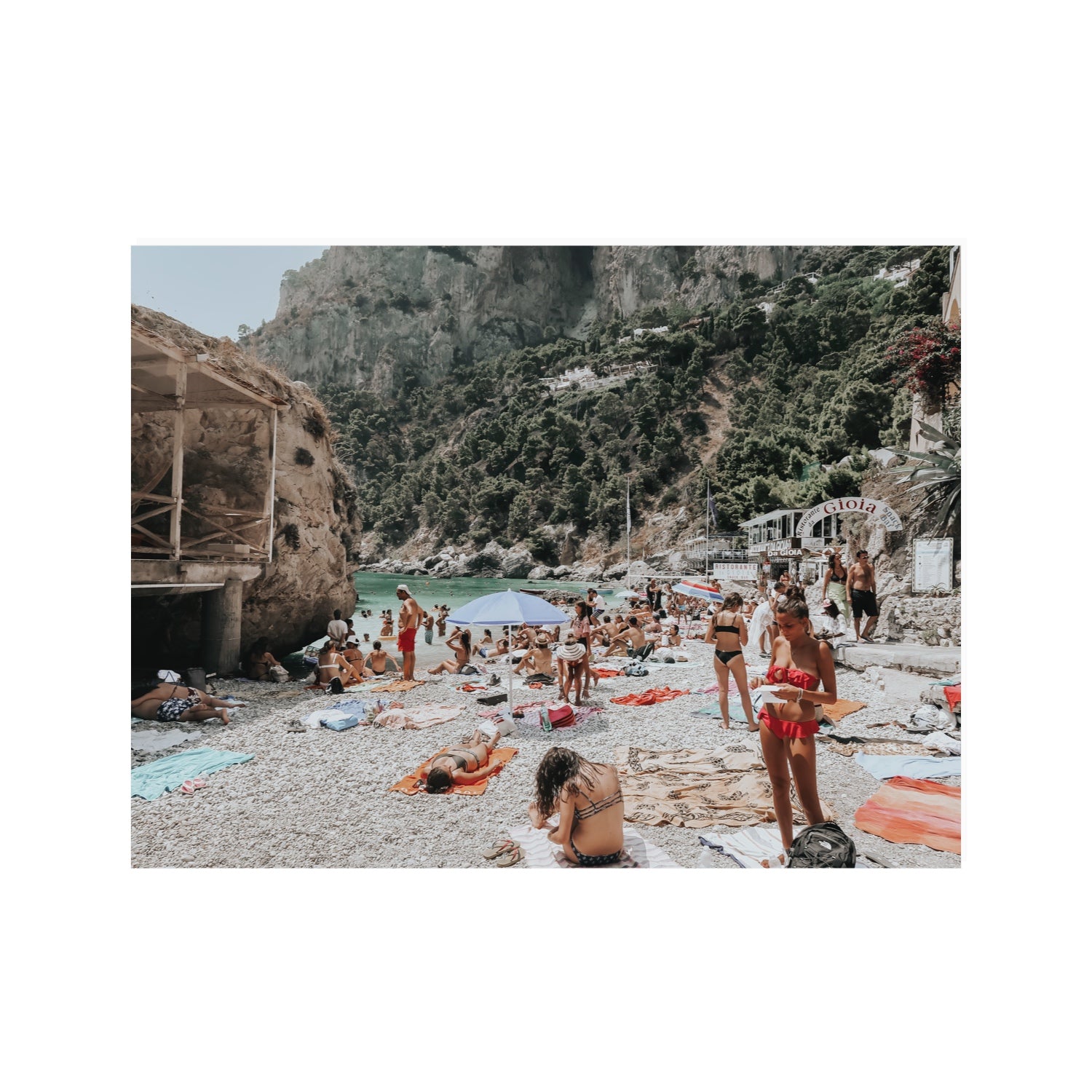 Spiaggia Da Gioia Capri beach coastal wall art 30 x 40 in unframed fine art print