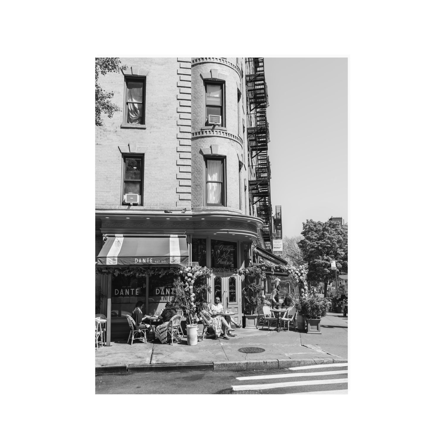 Sunny Soiree New York NYC Black & White wall art 30 x 40 in unframed fine art print