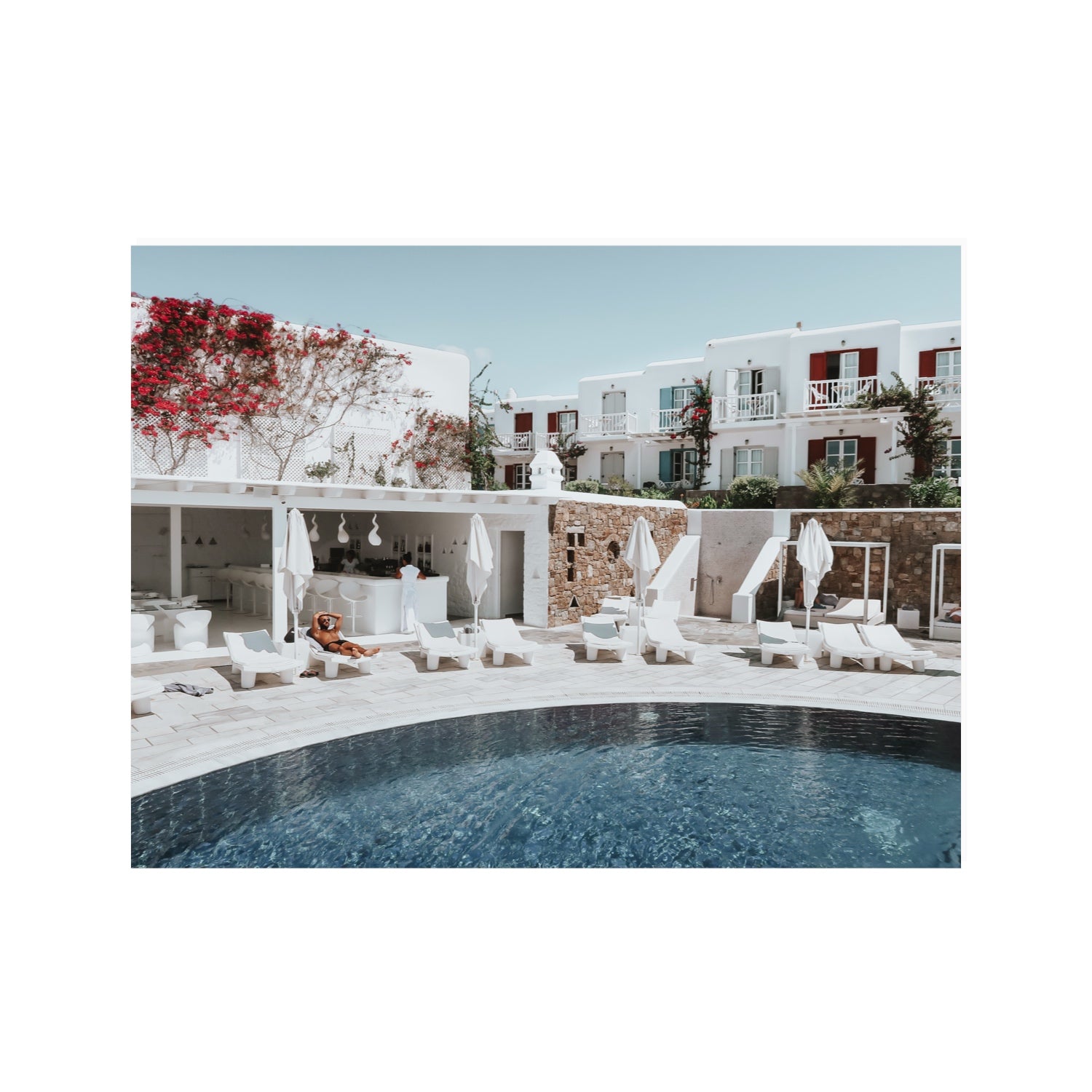 Got The First Lounge fine art print, Mykonos, Greece, 30 x 40 in, Unframed, Fine Art Print