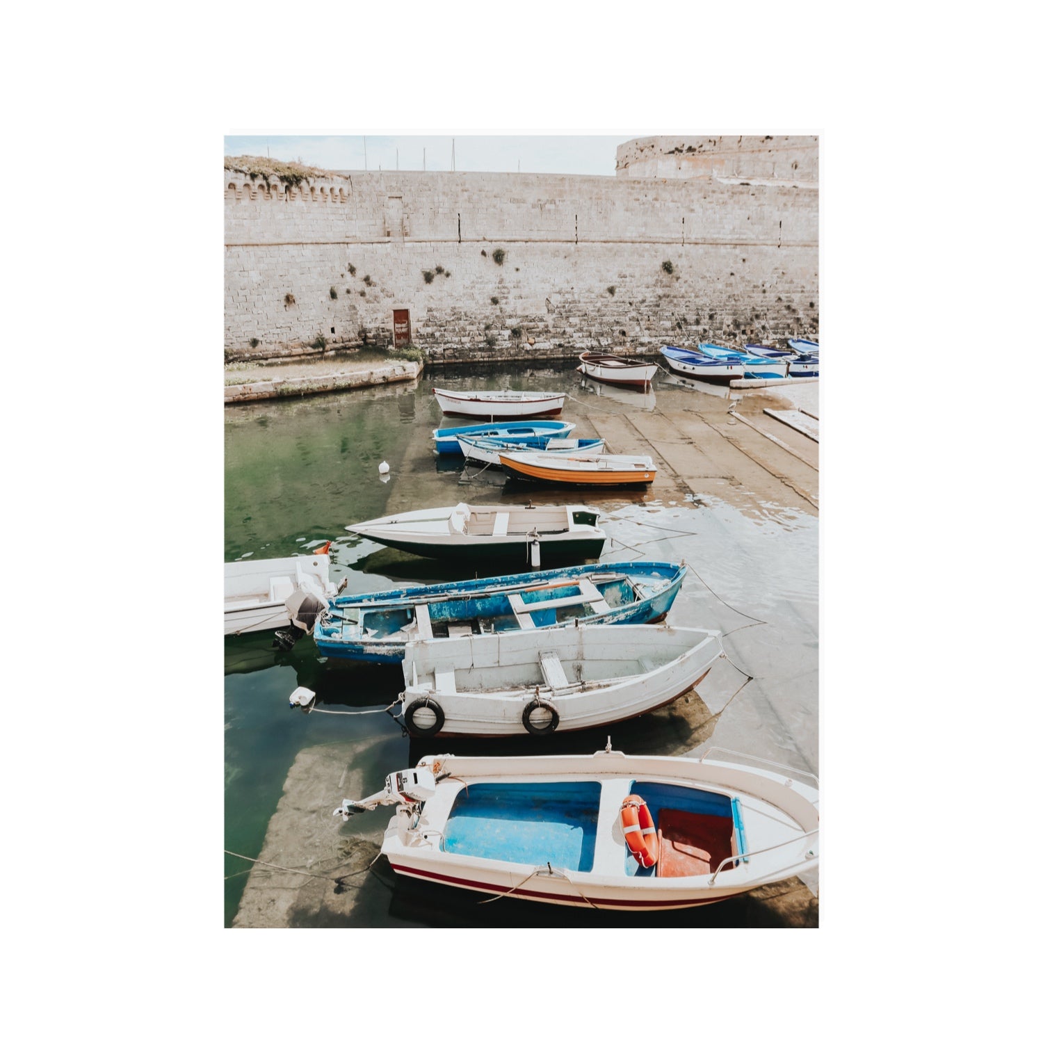 Harbour Palette Puglia coastal photography wall art 30 x 40 in unframed fine art print