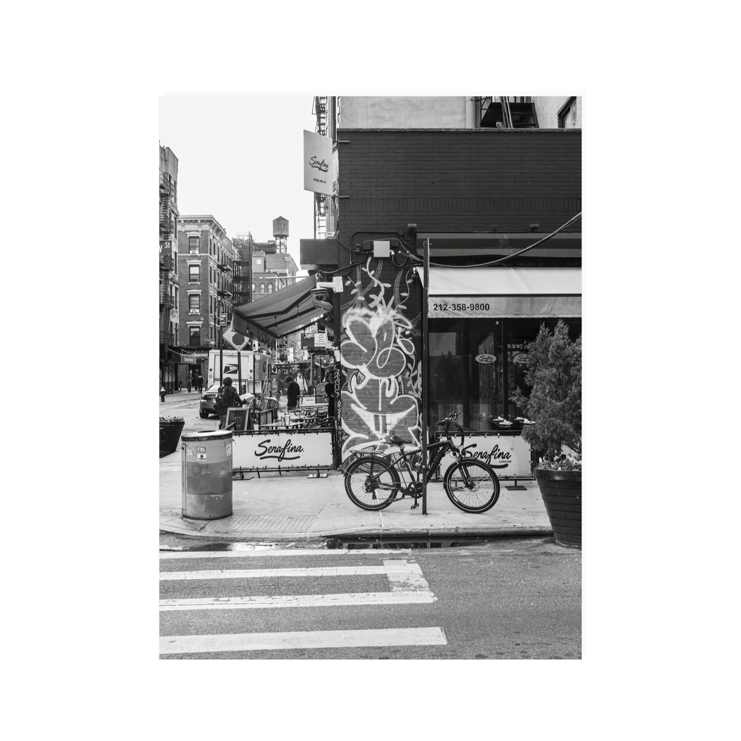 Cafe Canvas New York NYC Black & White wall art 30 x 40 in unframed fine art canvas