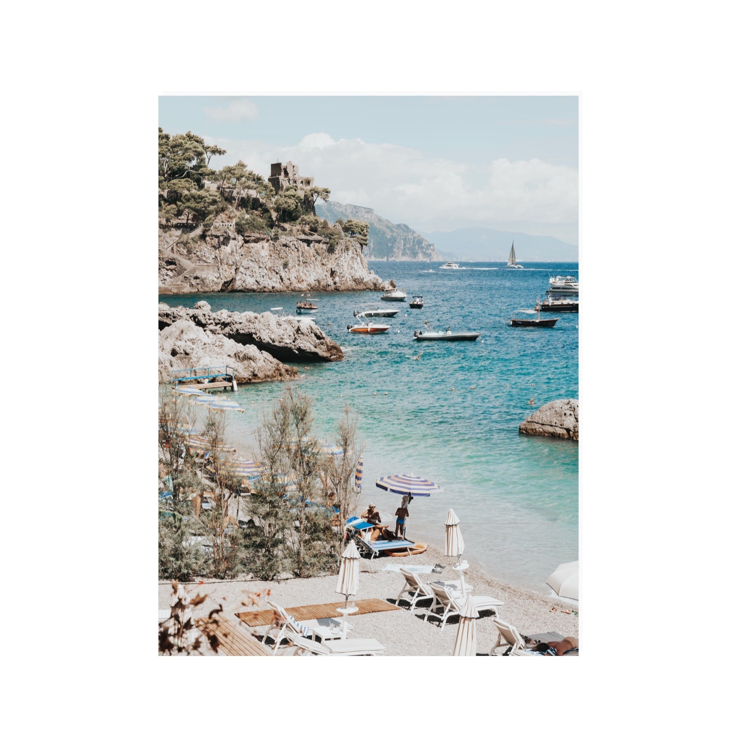 Sizzling Summer Days Amalfi coastal wall art 30 x 40 in unframed fine art print