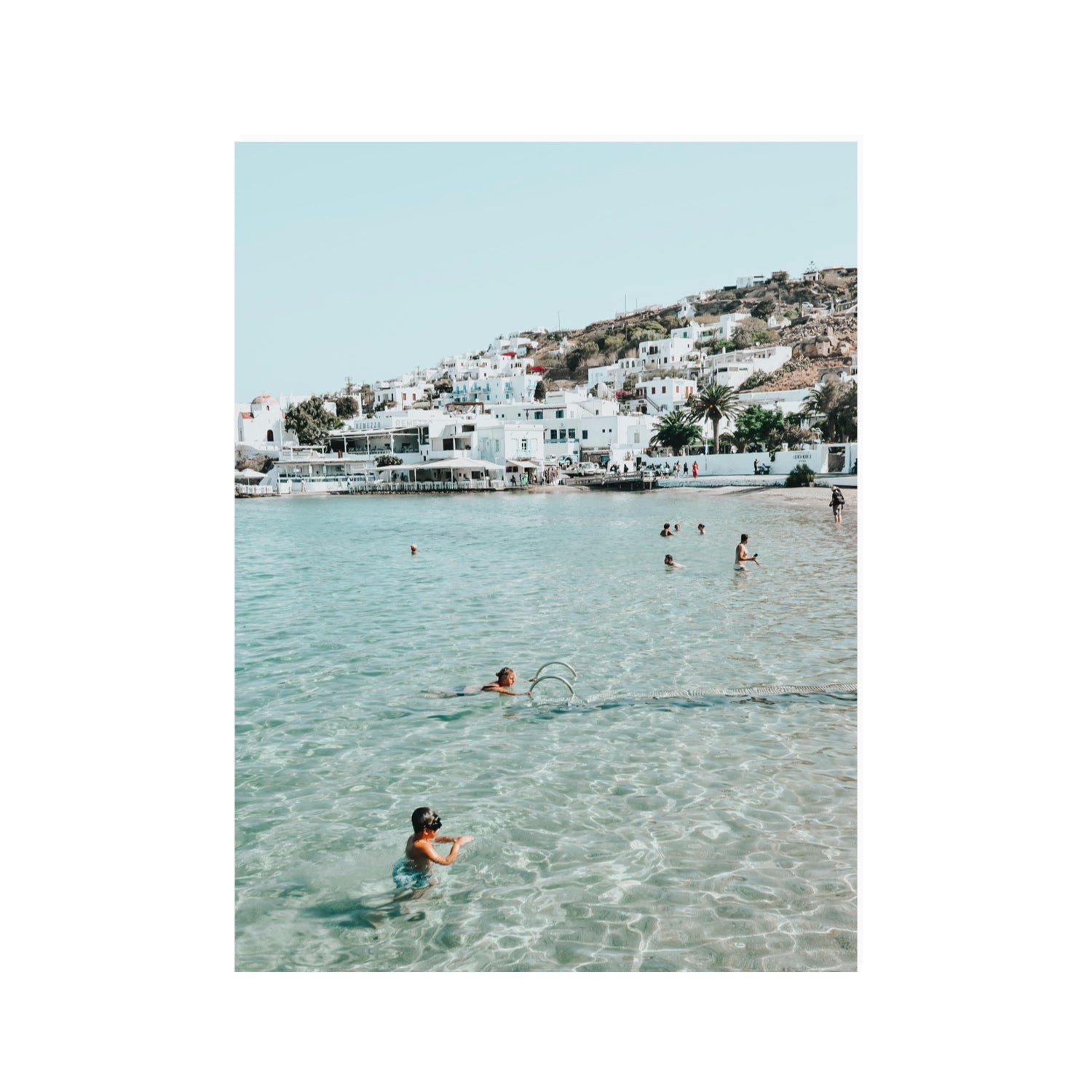 Beside The Seaside Mykonos beach Greek island wall art 30 x 40 in unframed fine art print