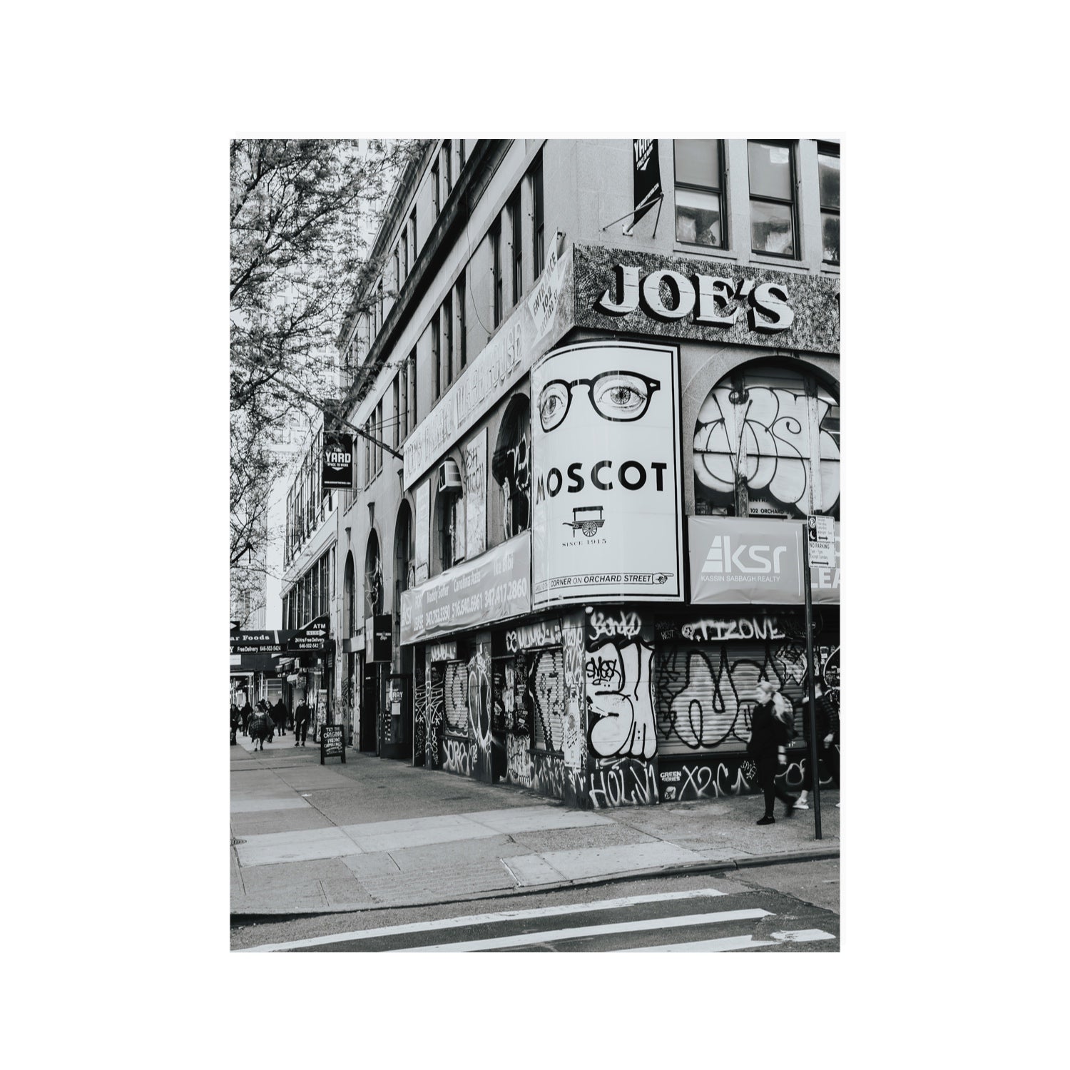Lower East Side Murals New York NYC Black & White wall art 30 x 40 in unframed fine art print