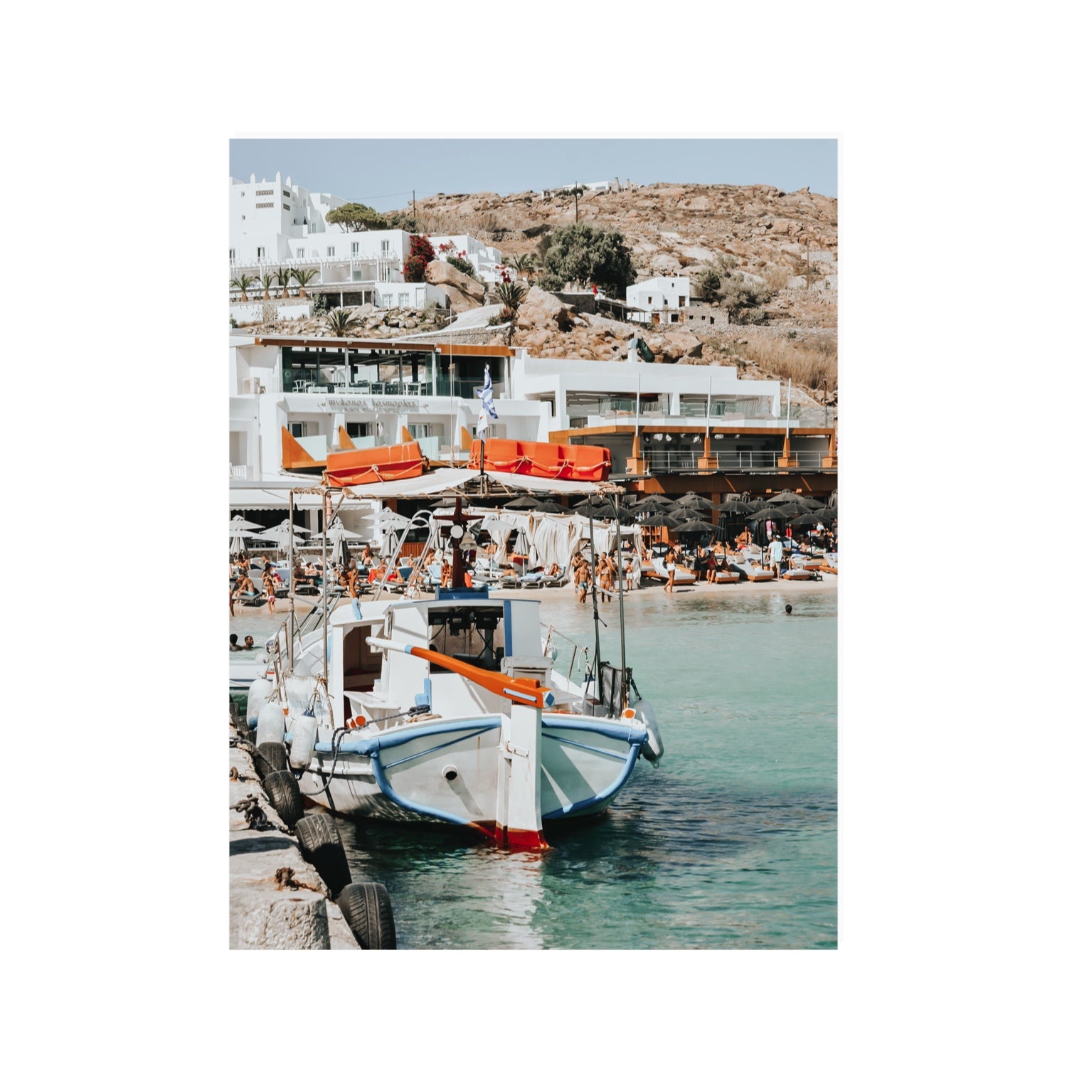 Travel In Style Mykonos Greek island wall art 30 x 40 in unframed fine art print