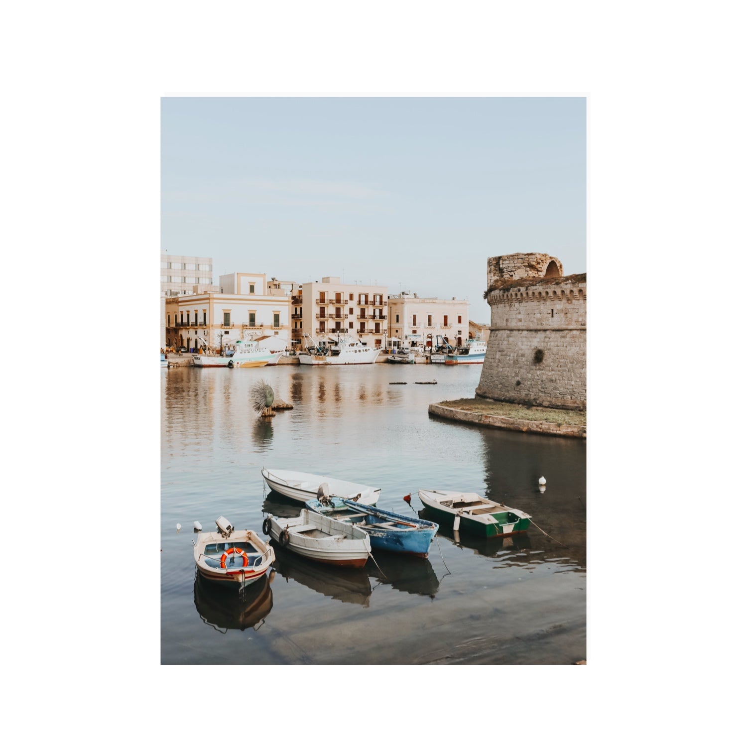 Gallipoli Harbour Puglia coastal wall art 30 x 40 in unframed fine art print