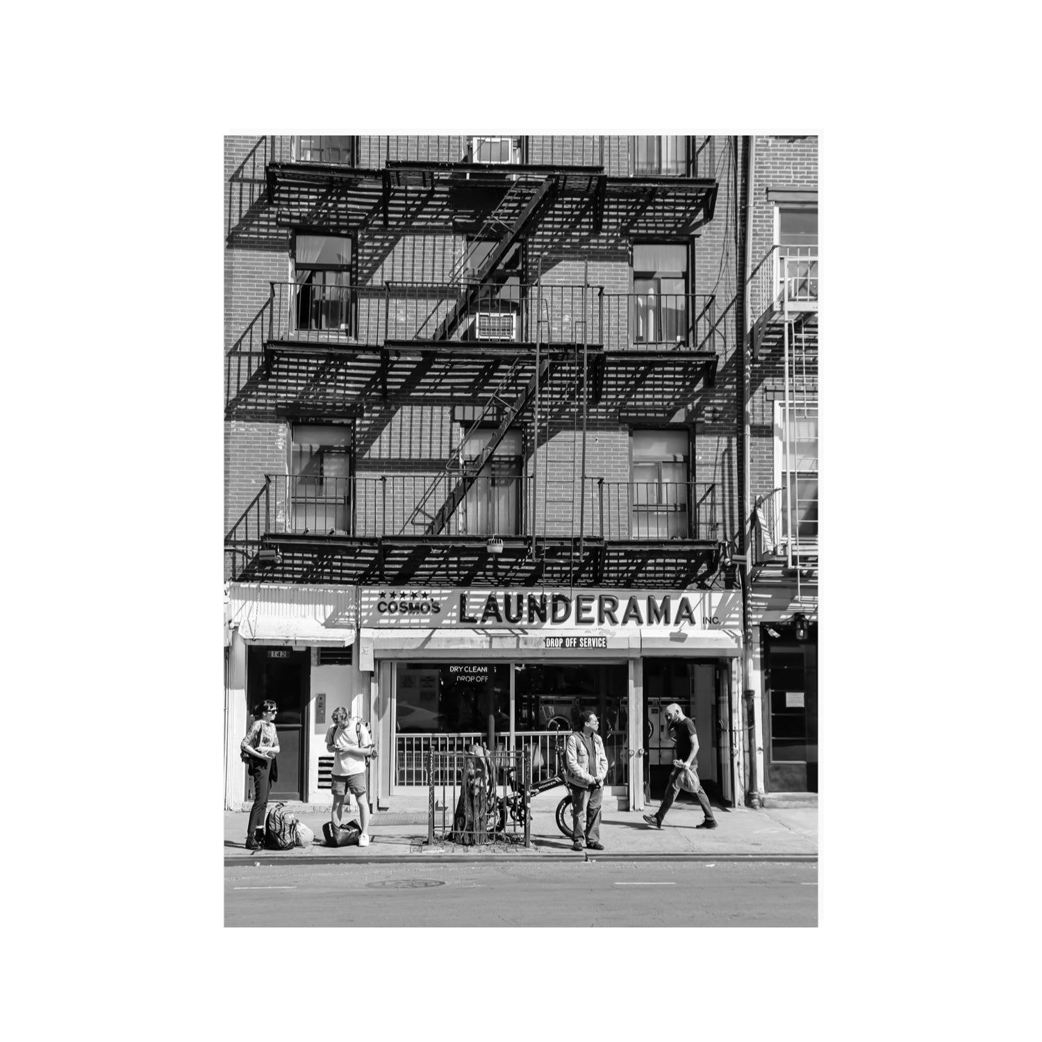 Bus Stop New York NYC Black & White wall art 30 x 40 in unframed fine art print