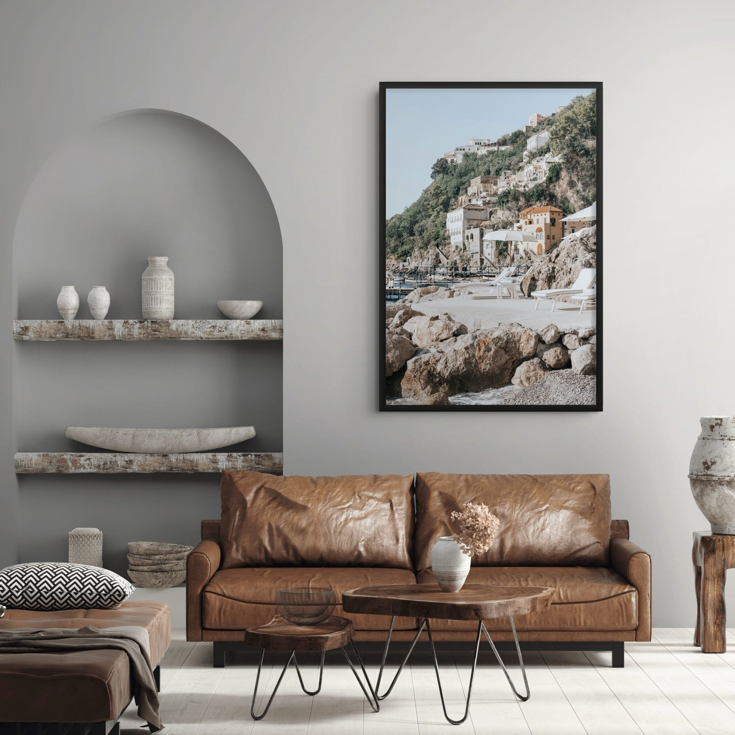 Dolce Coast Amalfi travel photography wall art framed print styled in a room