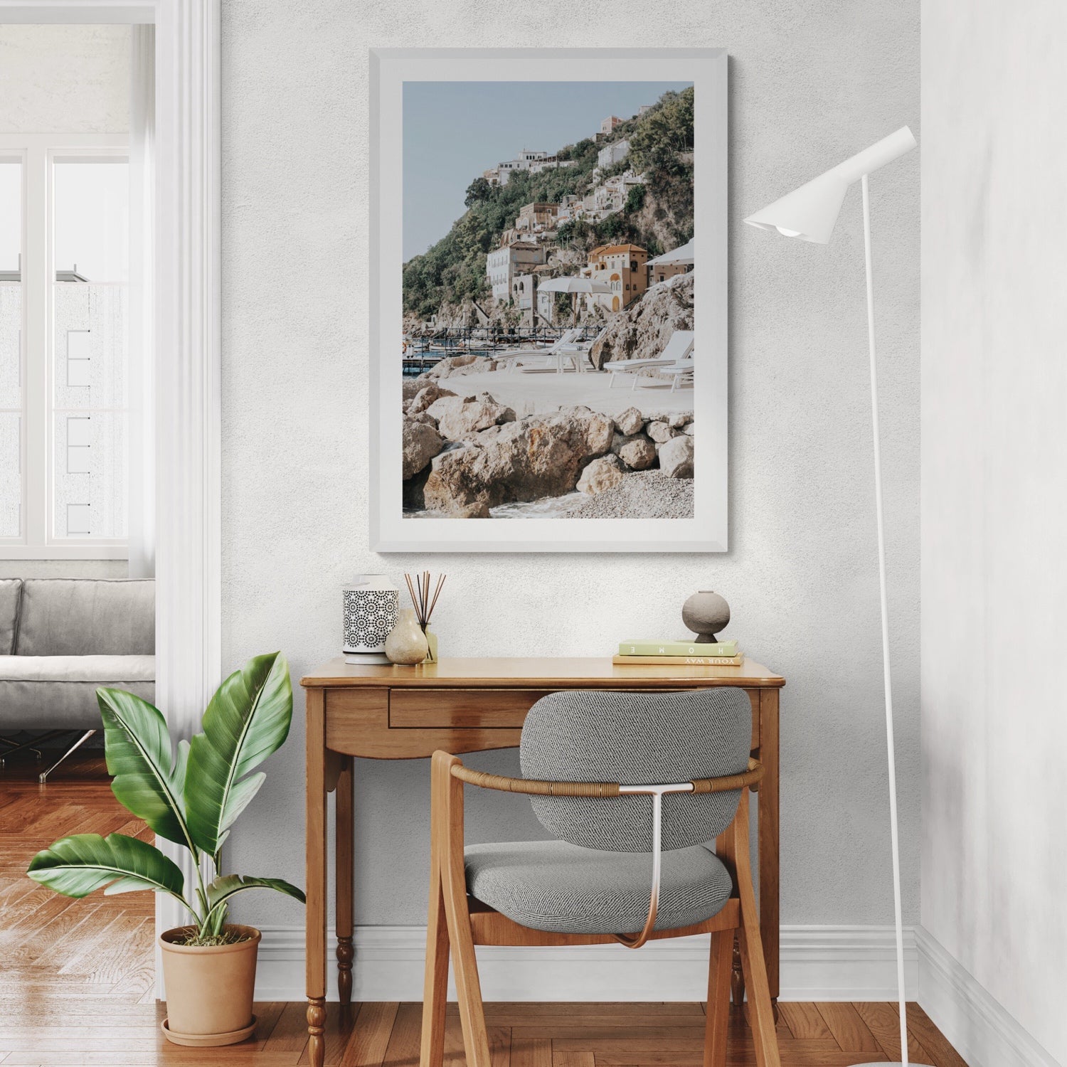 Dolce Coast Amalfi travel photography wall art framed print styled in a room view 3