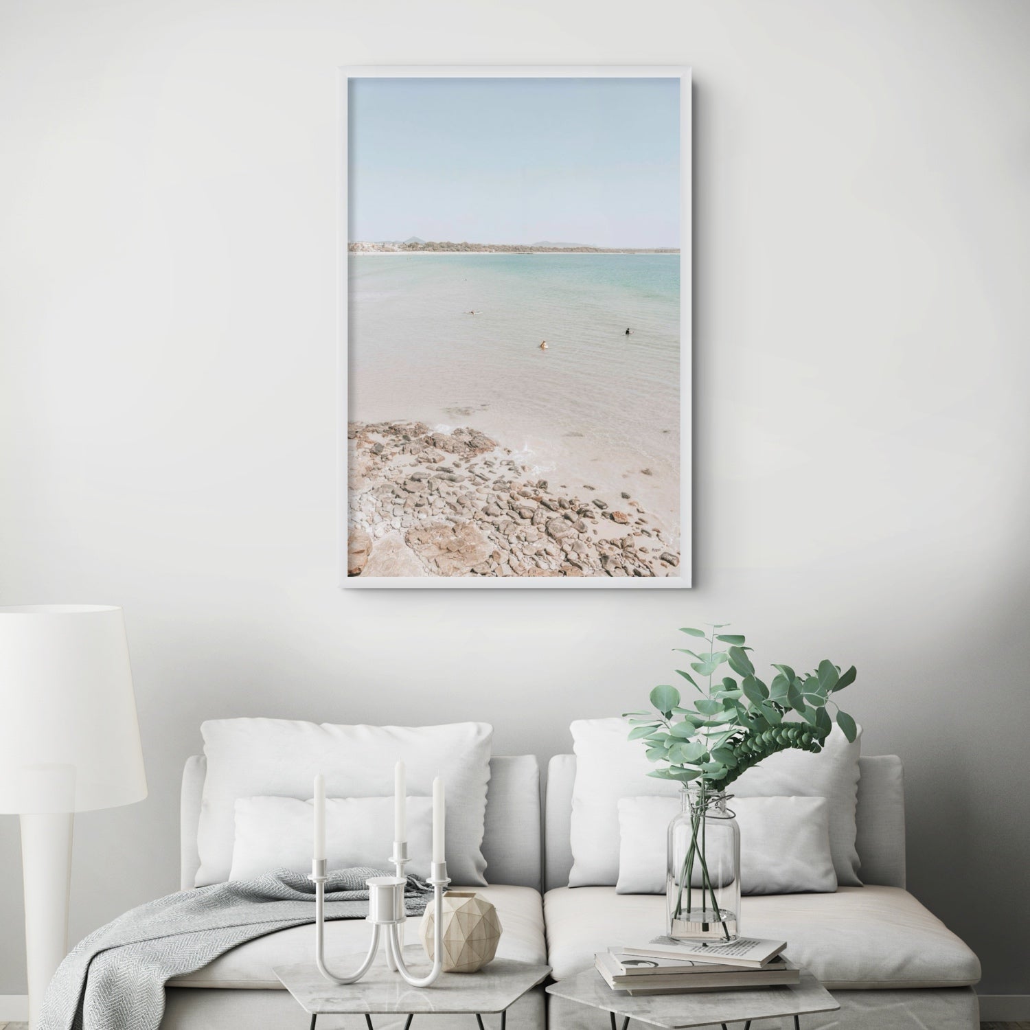 Lifestyle image of Sweet Serotonin fine art print, Noosa, Australia, coastal scenes artwork, 05 sweet serotonin wqhite full bleedjpg