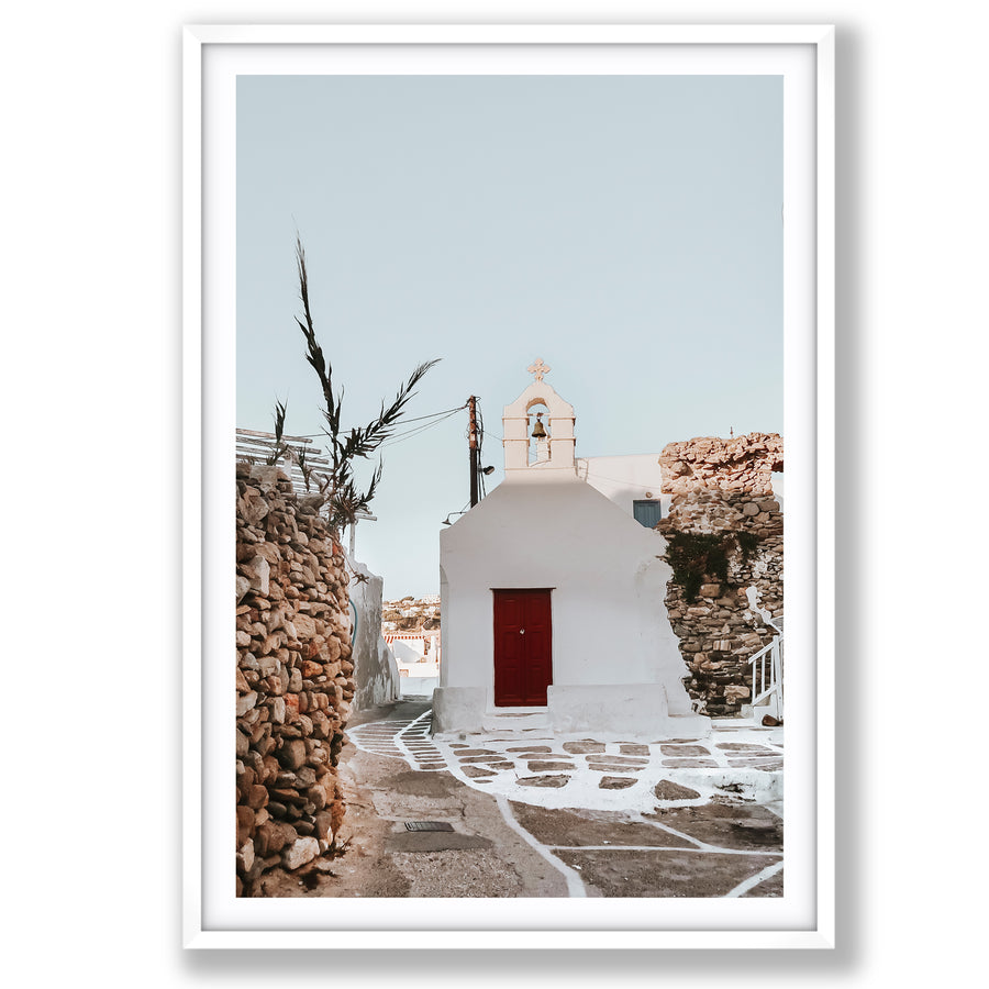 Little Chapel Mykonos Greek island wall art main fine art print image