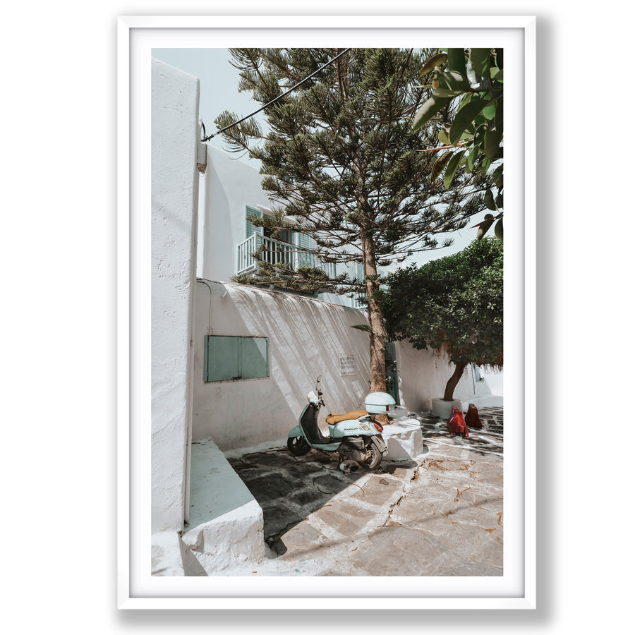 The Getaway Mykonos Mediterranean Greek island art print main fine art print image