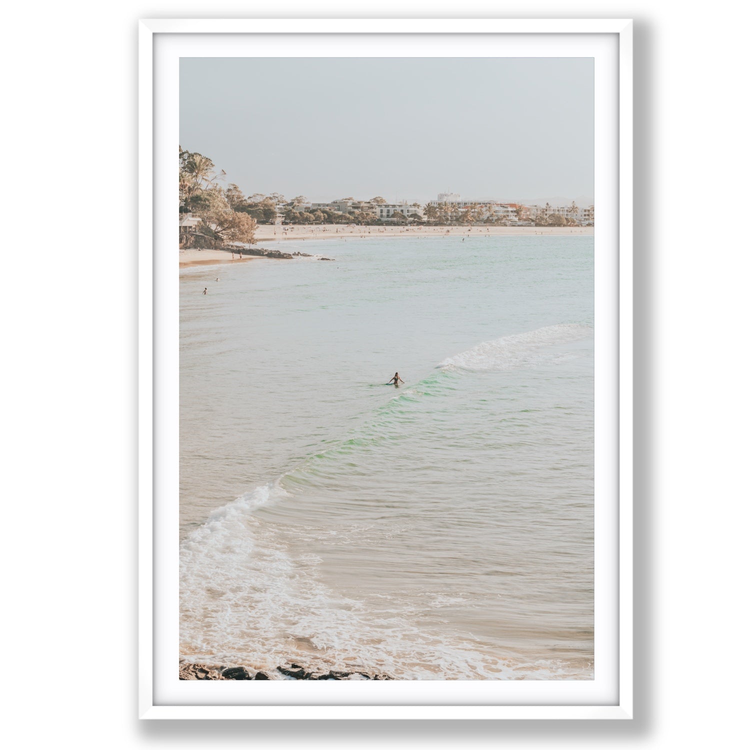 Product mockup of Salt Reverie fine art print, Noosa, Australia, coastal scenes artwork