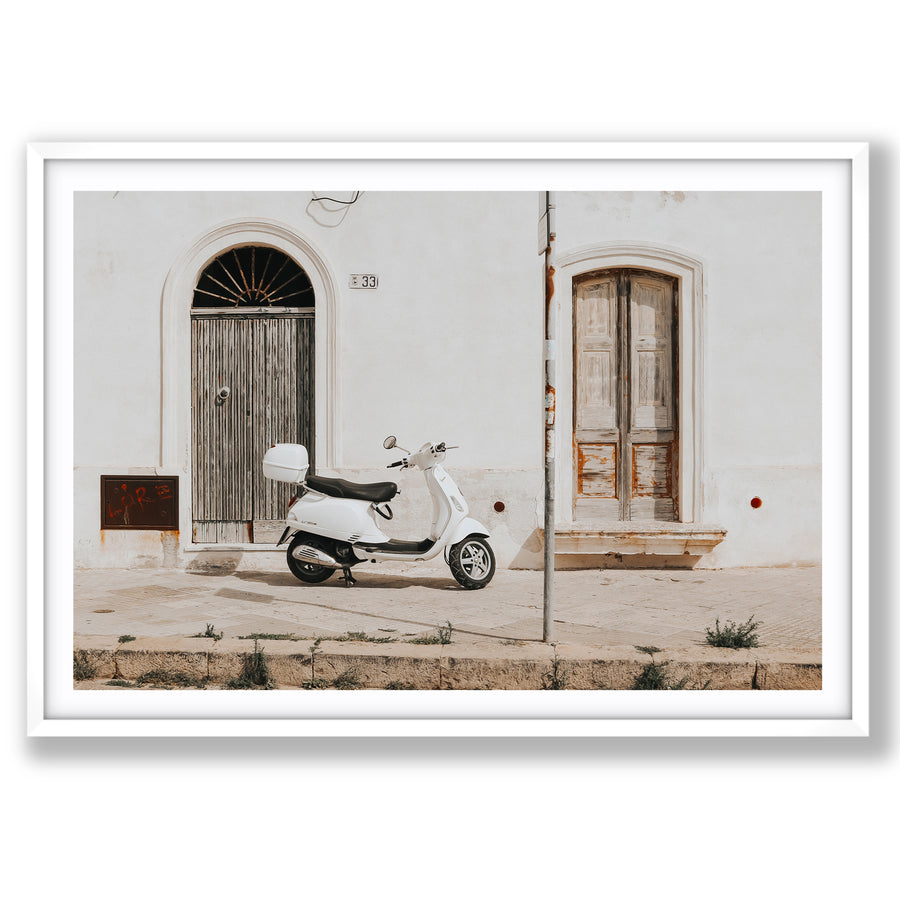 Vespa Nostalgia Puglia Italian wall art main fine art print image