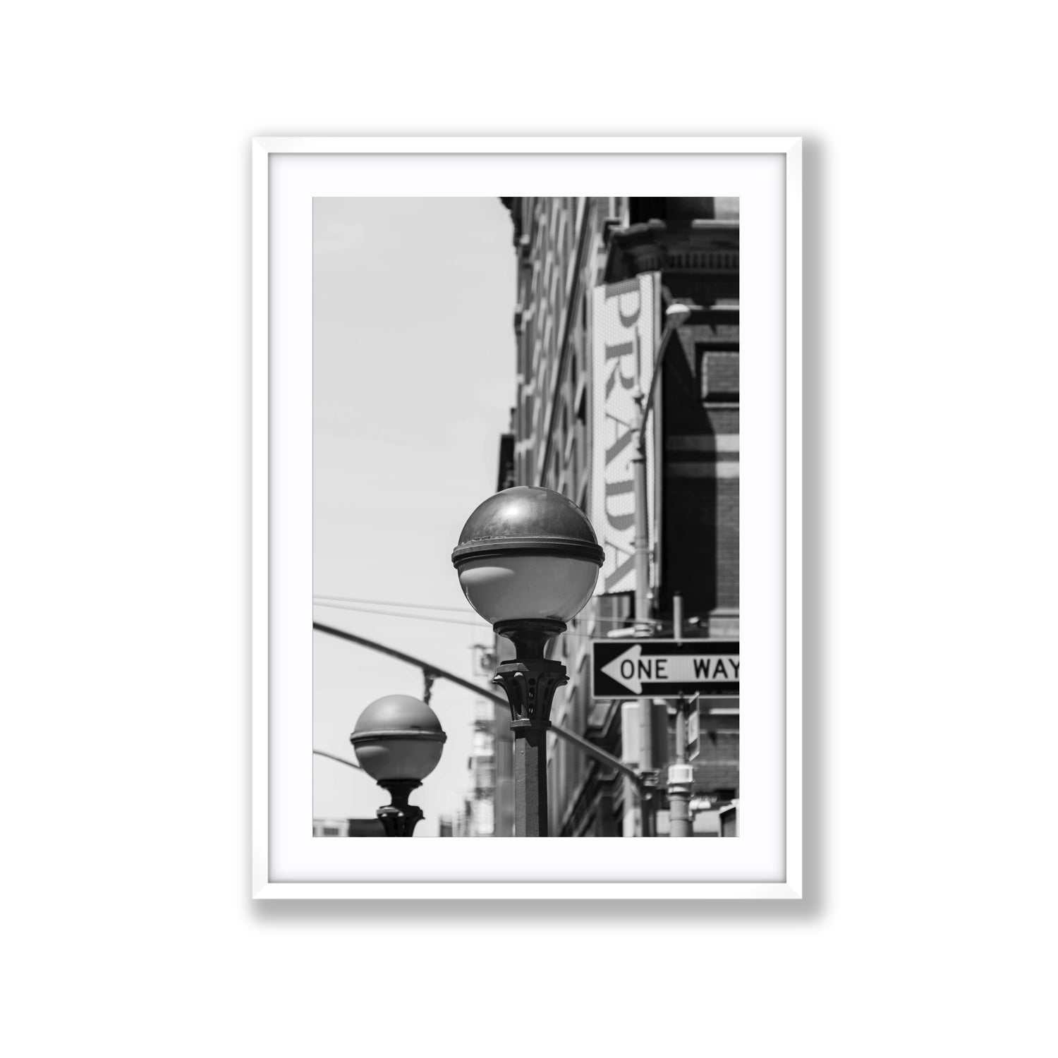 Subway Style New York NYC Black & White wall art Extra Large fine art print in white frame with matboard