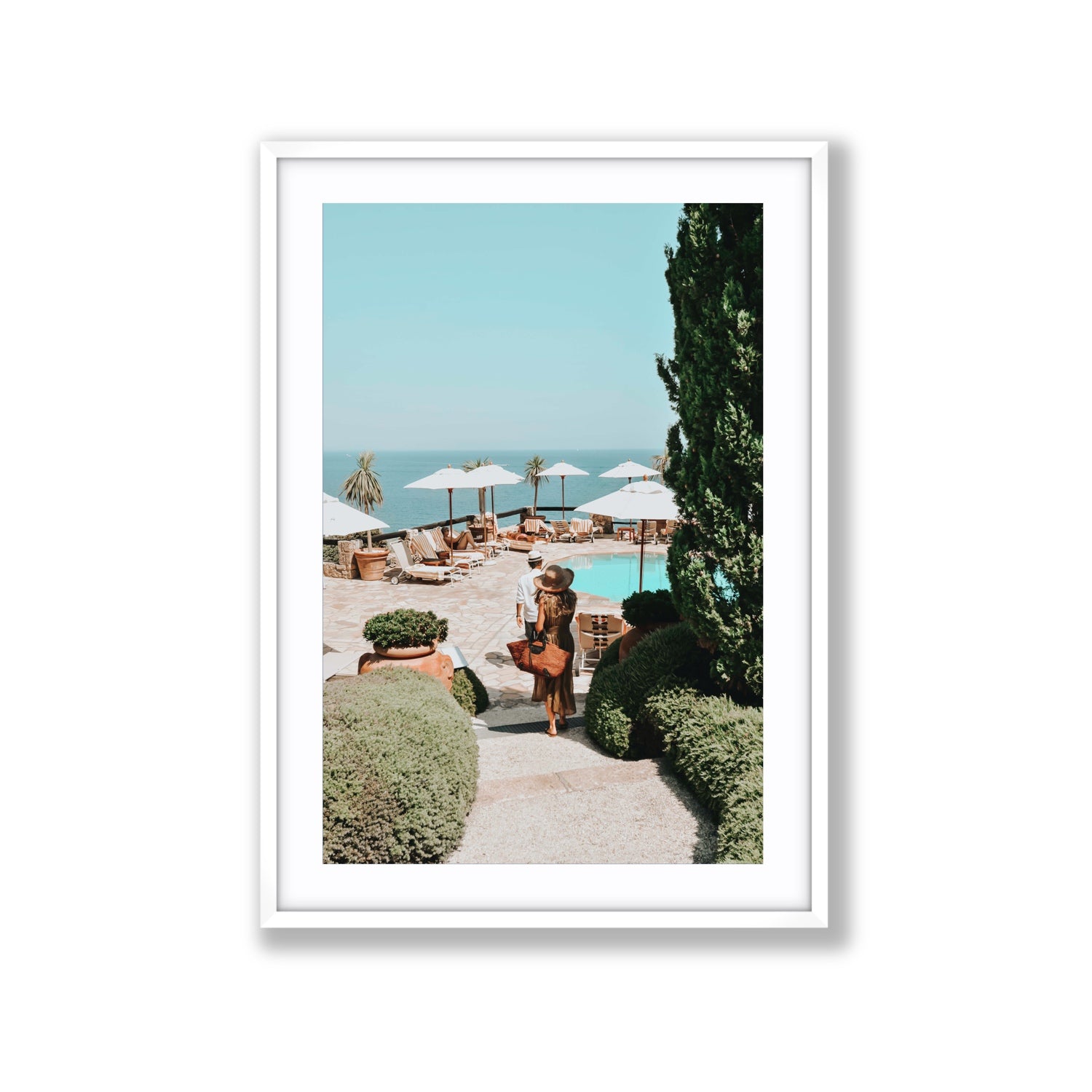 The World Is Your Catwalk Tuscany coastal wall art Extra Large fine art print in white frame with matboard