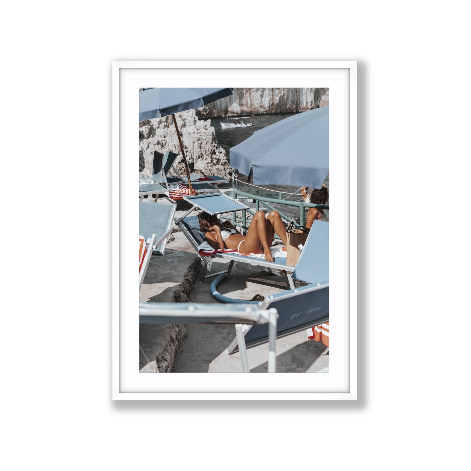 Beach Babe fine art print, Capri, Italy, Extra Large, White Frame · Matboard, Fine Art Print