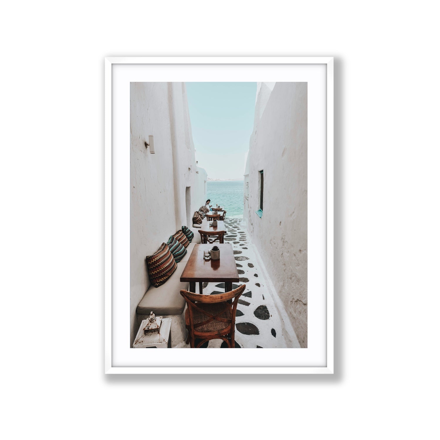 Trip Down Memory Lane fine art print, Mykonos, Greece, Extra Large, White Frame · Matboard, Fine Art Print