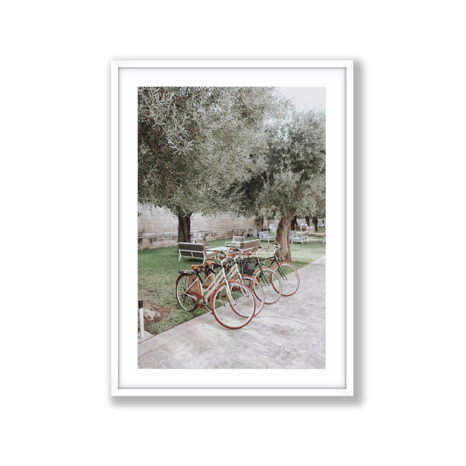 Classic Cruisers Puglia wall art Extra Large fine art print in white frame with matboard