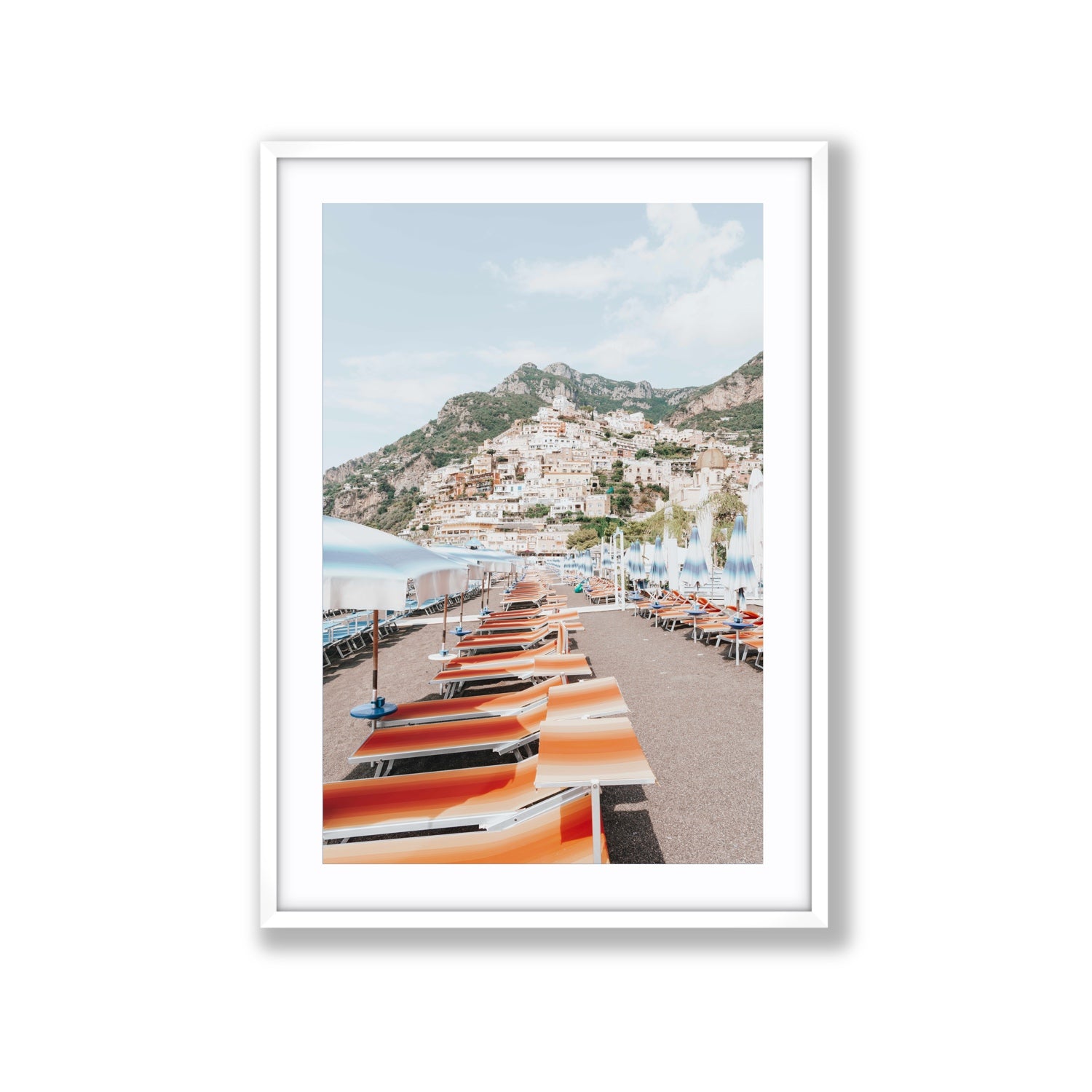 A Symphony of Colours fine art print, Positano, Italy, Extra Large, White Frame · Matboard, Fine Art Print