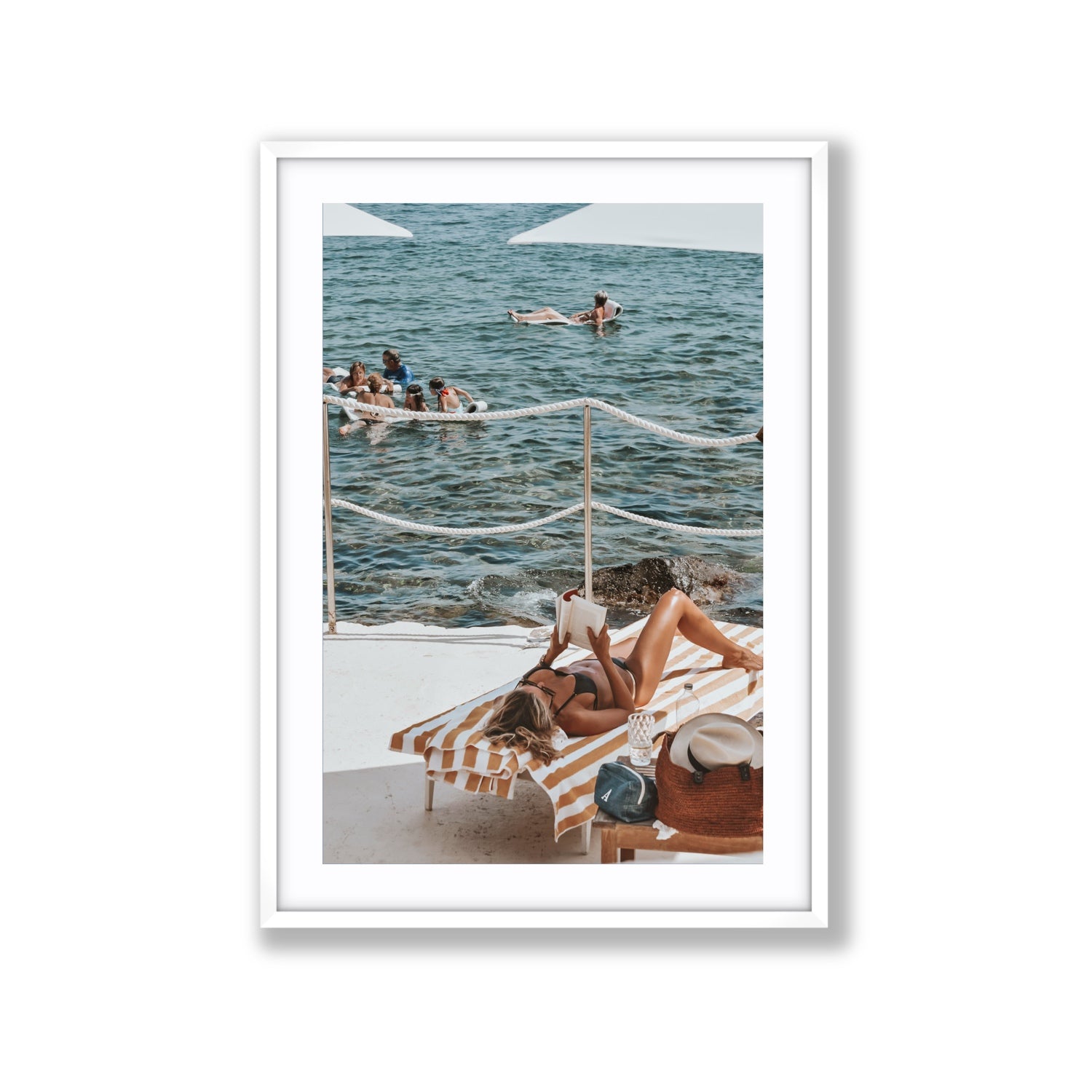 Cloud Nine Tuscany Italian decor wall art Extra Large fine art print in white frame with matboard