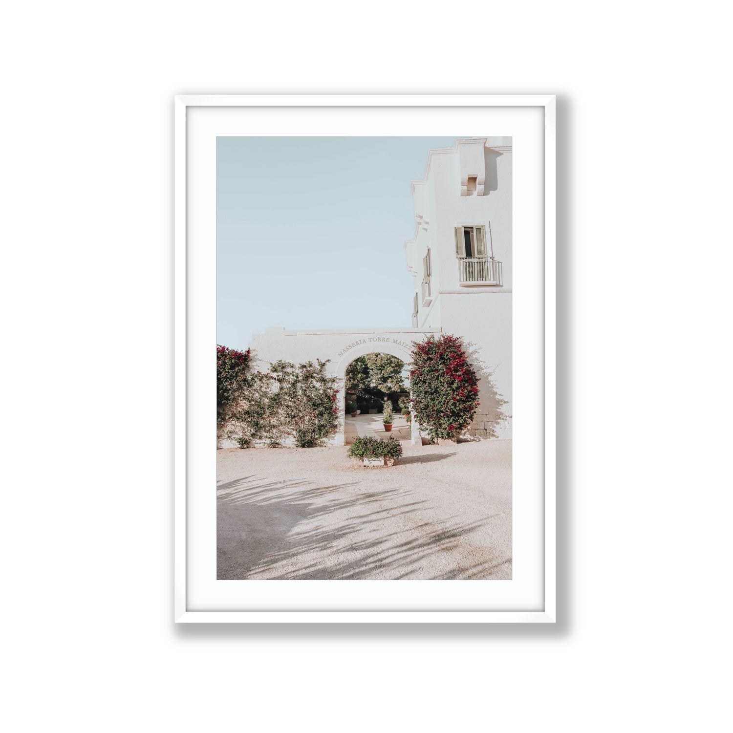 Villa Retreat fine art print, Puglia, Italy, Extra Large, White Frame · Matboard, Fine Art Print