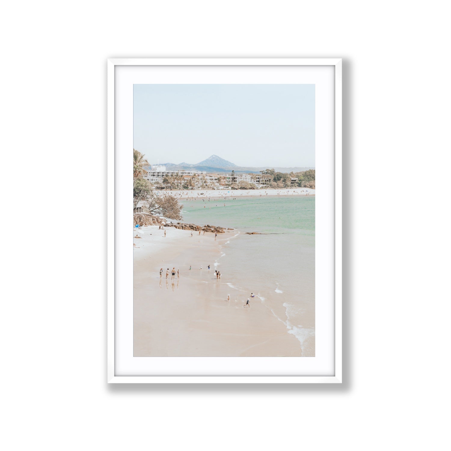 Little Cove Shallows fine art print, Noosa, Australia, coastal scenes artwork, Extra Large, White Frame · Matboard, Fine Art Print