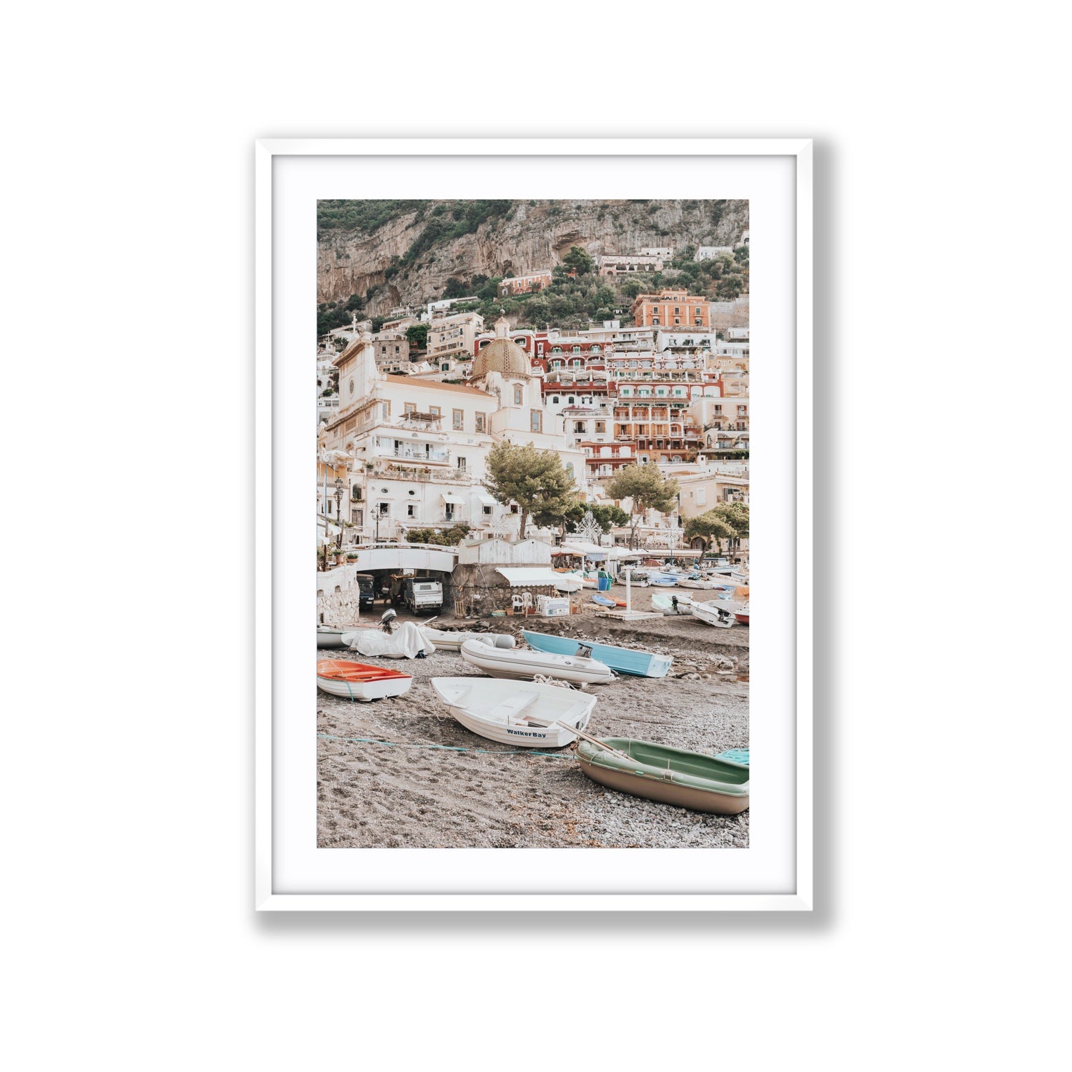 A Memory To Treasure fine art print, Positano, Italy, Extra Large, White Frame · Matboard, Fine Art Print