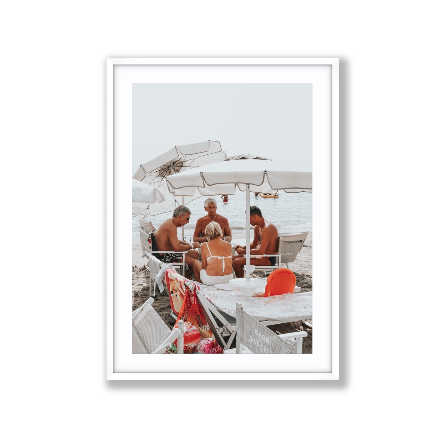 Luck Of The Draw fine art print, Alassio, Italy, Extra Large, White Frame · Matboard, Fine Art Print