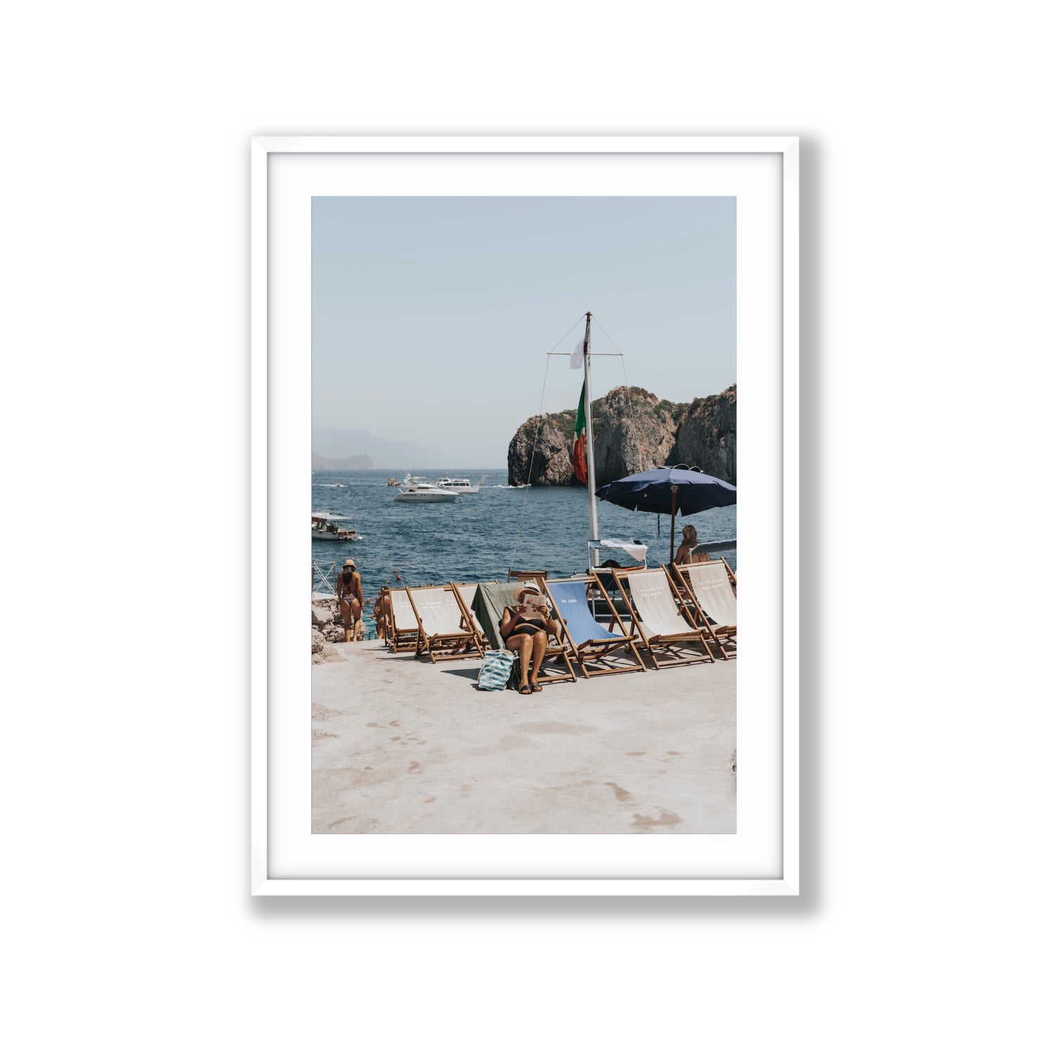 Vintage Sun Goddess fine art print, Capri, Italy, Extra Large, White Frame · Matboard, Fine Art Print