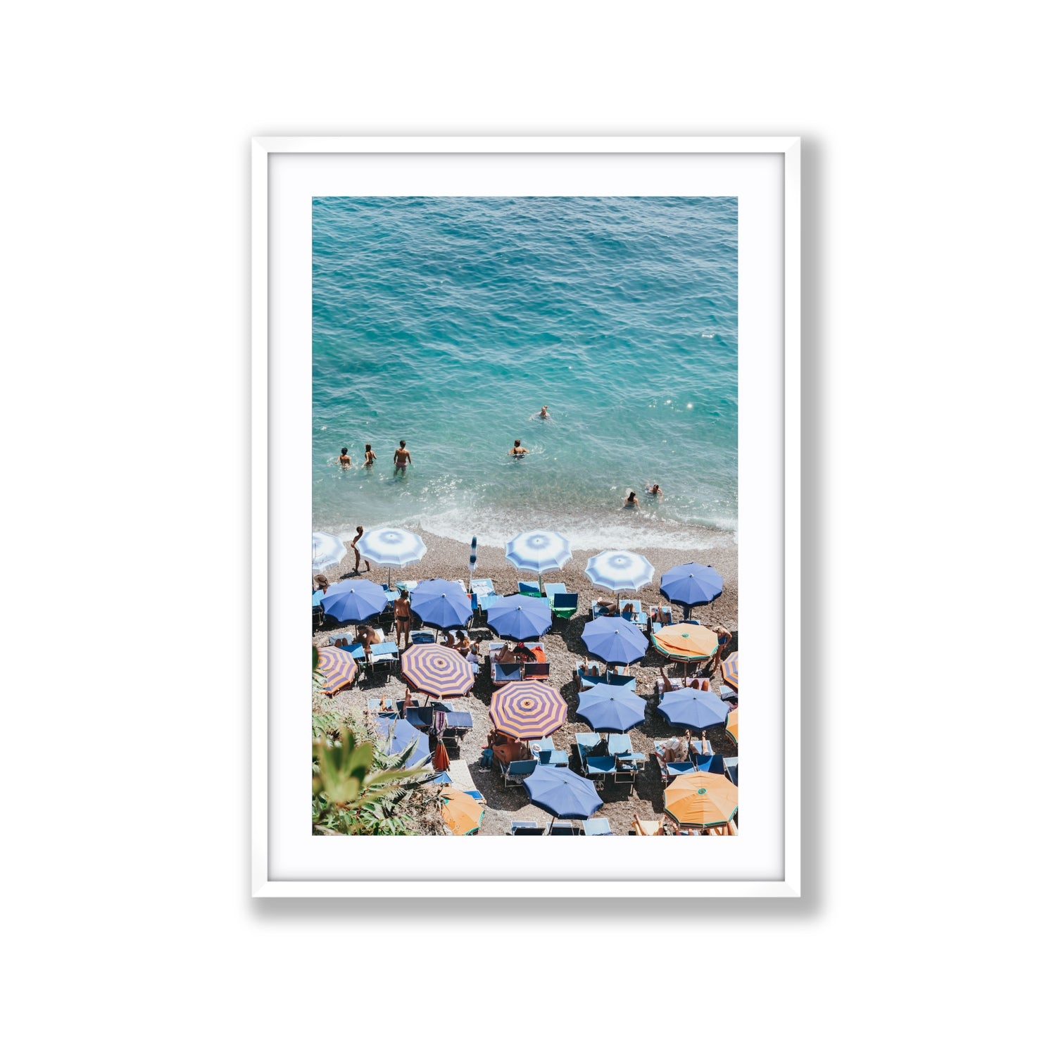 Paradise Beach fine art print, Positano, Italy, Extra Large, White Frame · Matboard, Fine Art Print