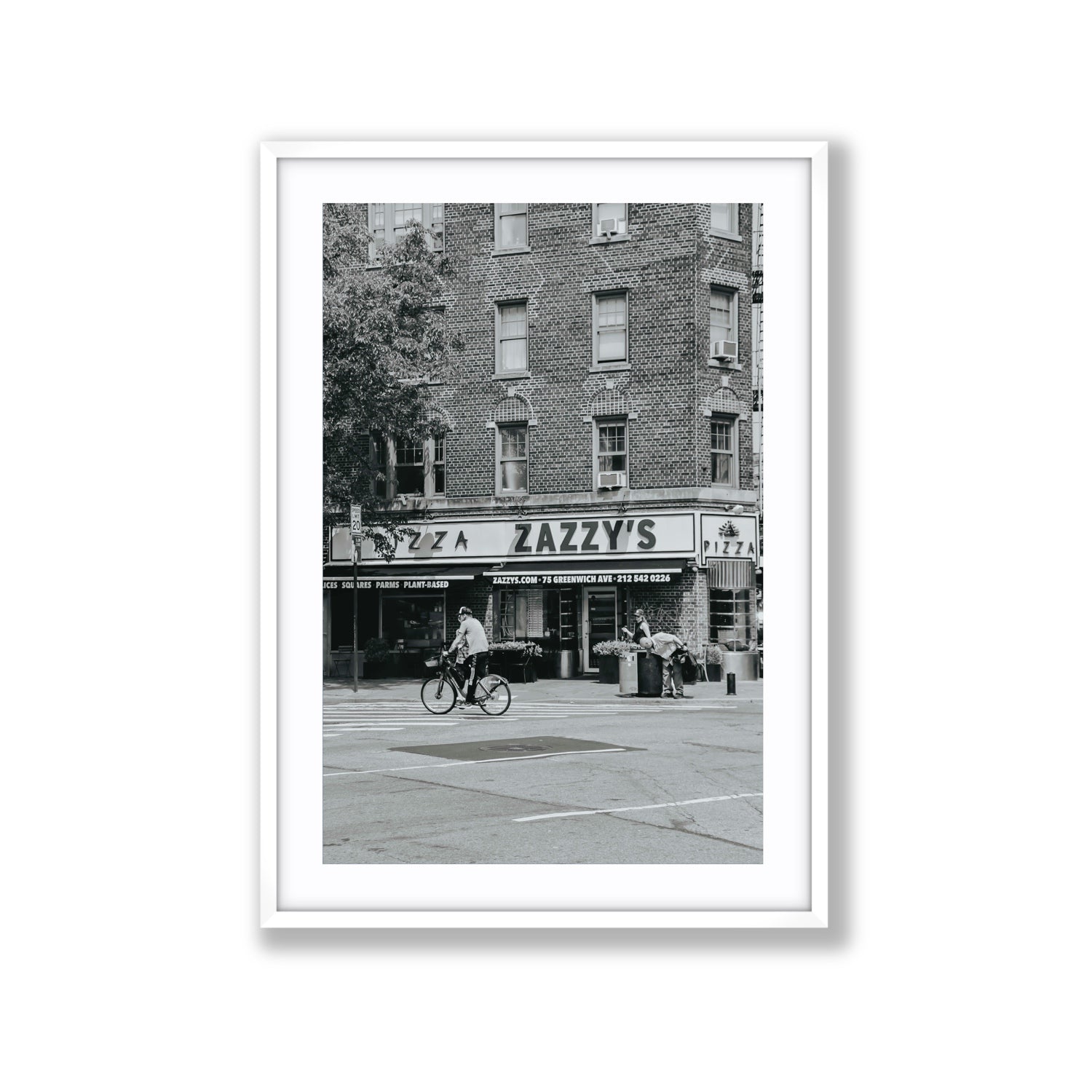 Zazzy's New York NYC Black & White wall art Extra Large fine art print in white frame with matboard